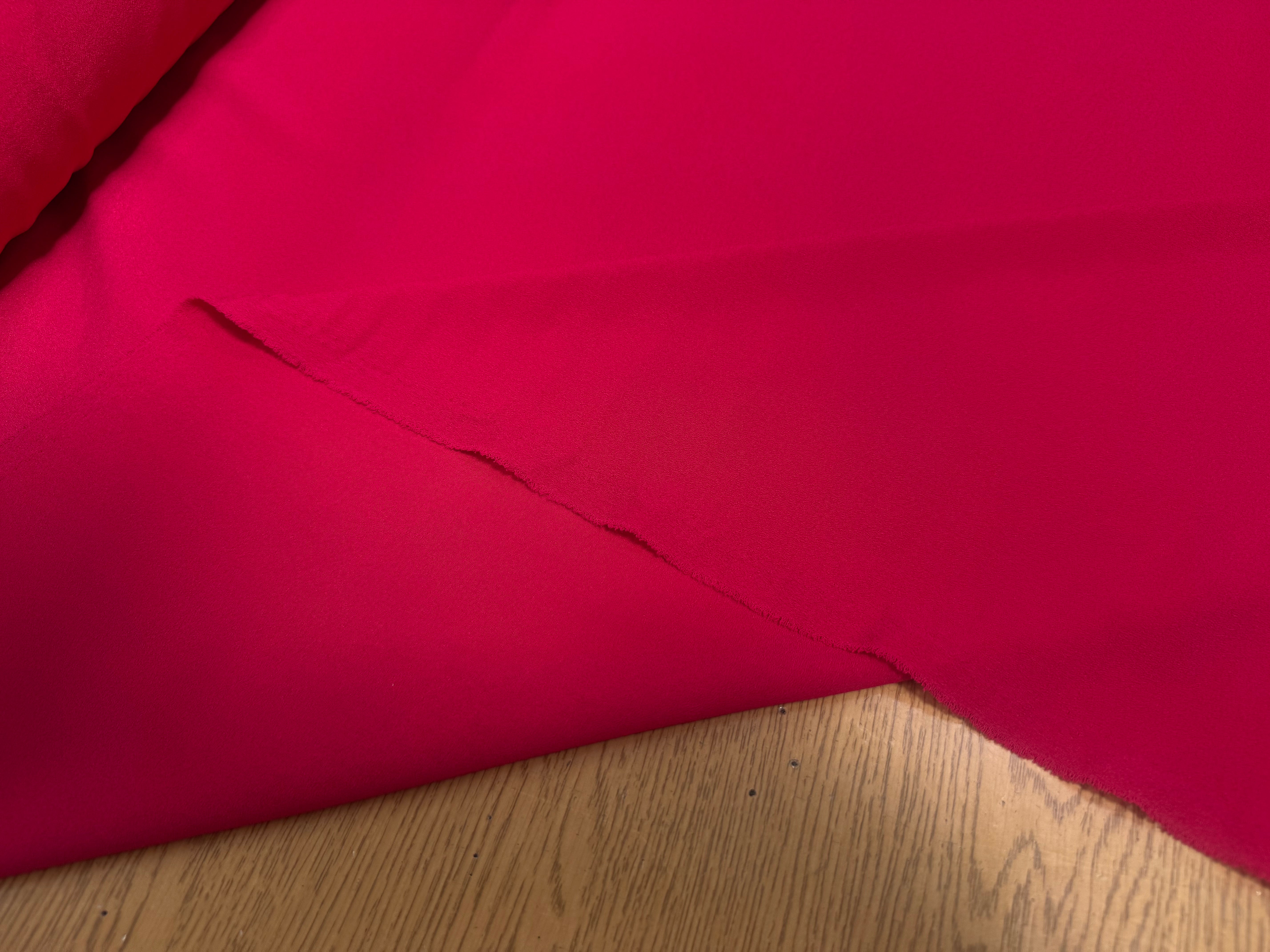 CREPE POLYESTER STRECH JAPAN UNI ROSE FUSHIA - My Little Coupon