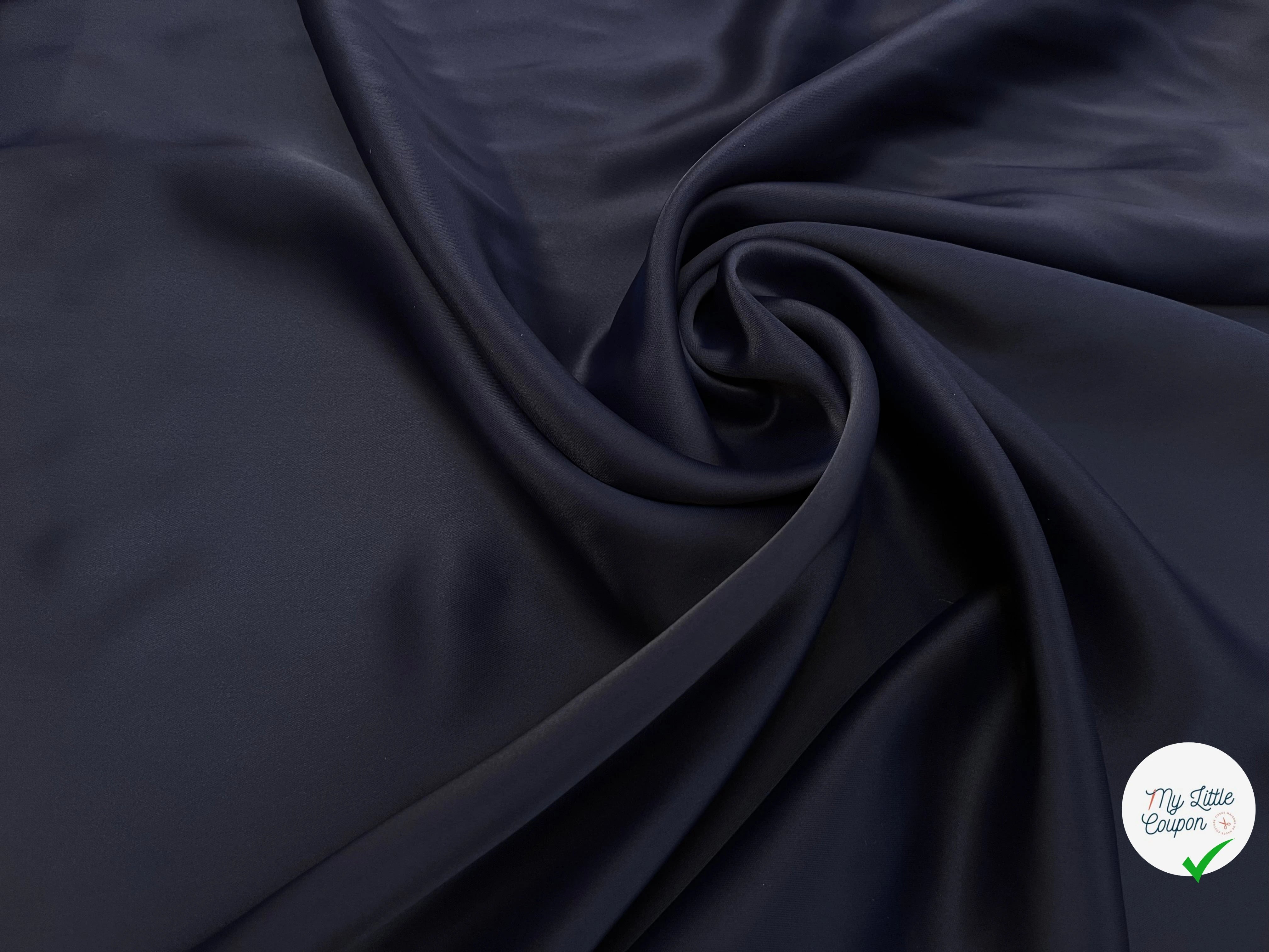 CREPE SATIN BLEU NAVY - My Little Coupon
