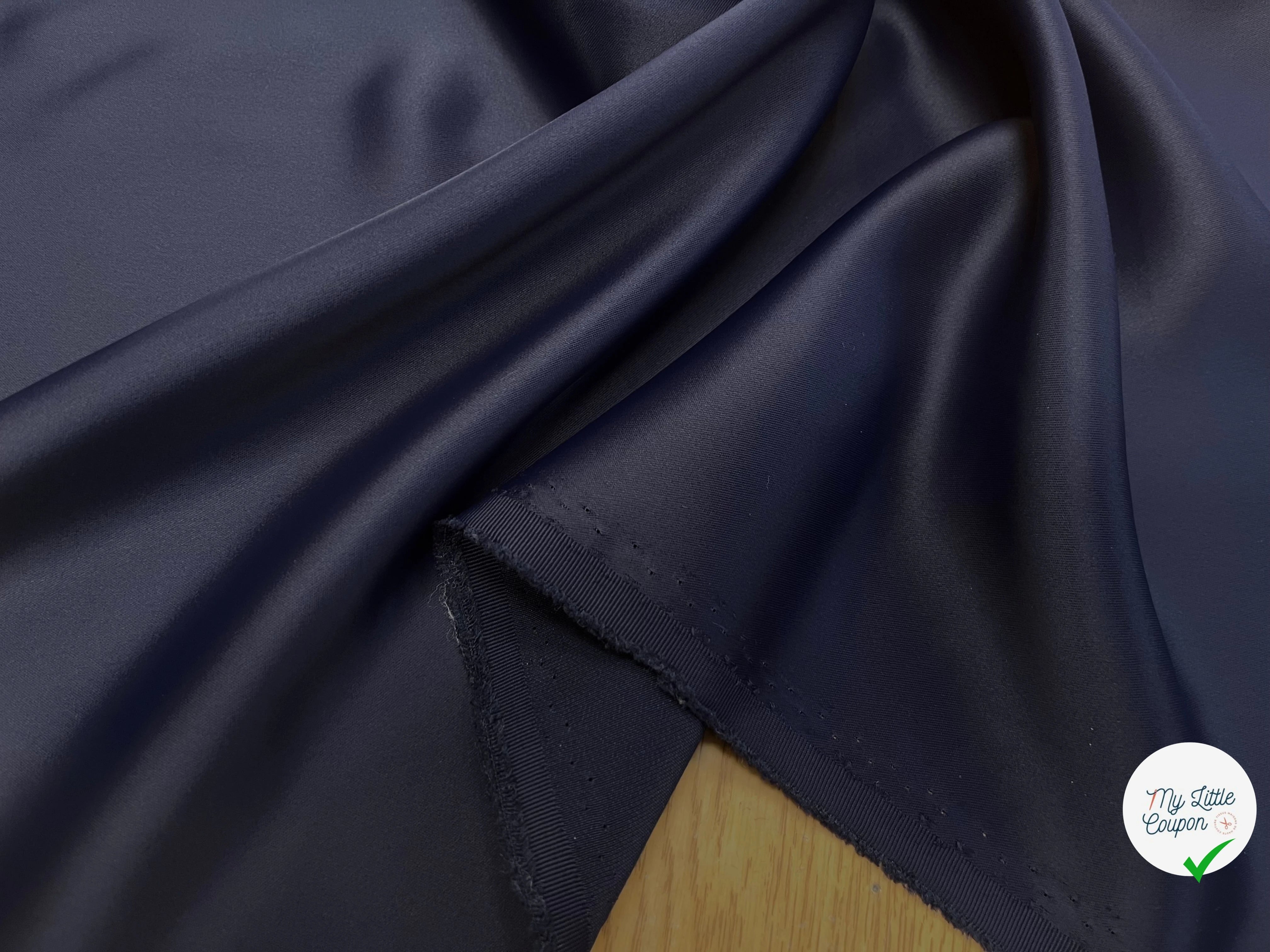 CREPE SATIN BLEU NAVY - My Little Coupon