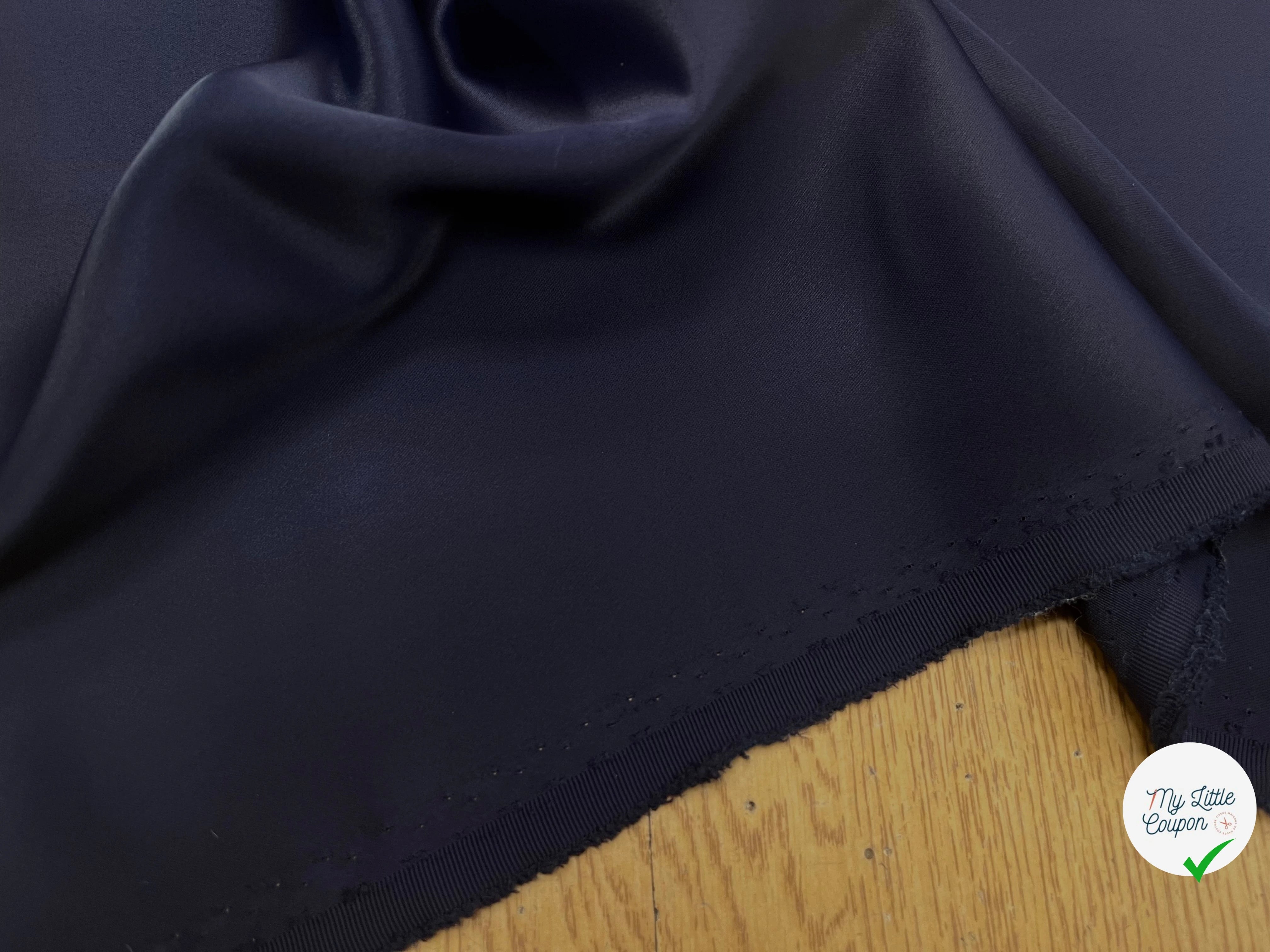 CREPE SATIN BLEU NAVY - My Little Coupon