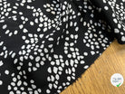CREPE SATINÉ FOND NOIR POIS BLANC - My Little Coupon
