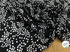 CREPE SATINÉ FOND NOIR POIS BLANC - My Little Coupon
