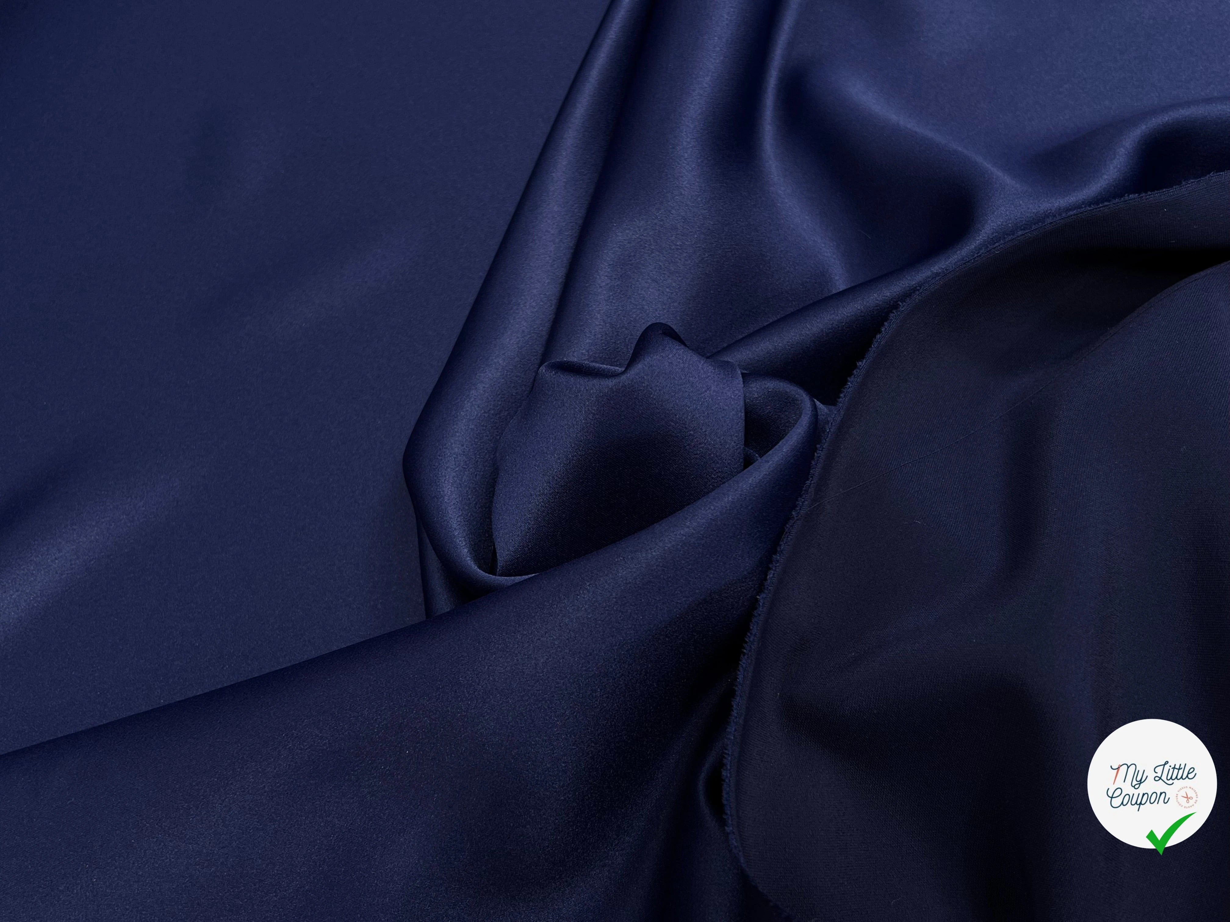 CREPE SATINÉ LOURD BLEU 150CM - My Little Coupon