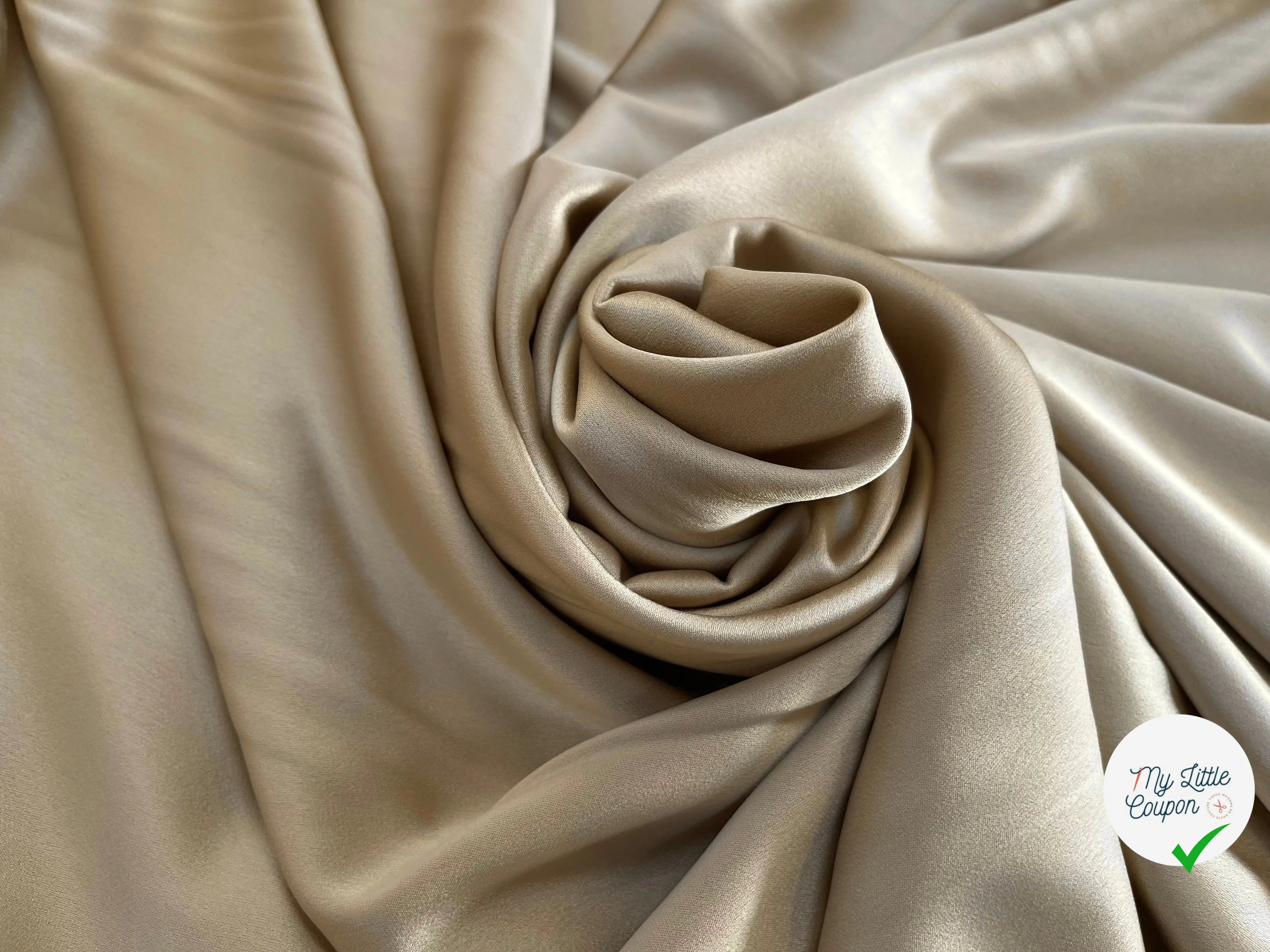 CREPE SATINÉ MADE IN JAPAN BEIGE - My Little Coupon