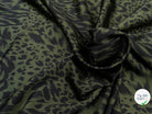 CREPE SATINÉ MOTIF LÉOPARD KAKI - My Little Coupon