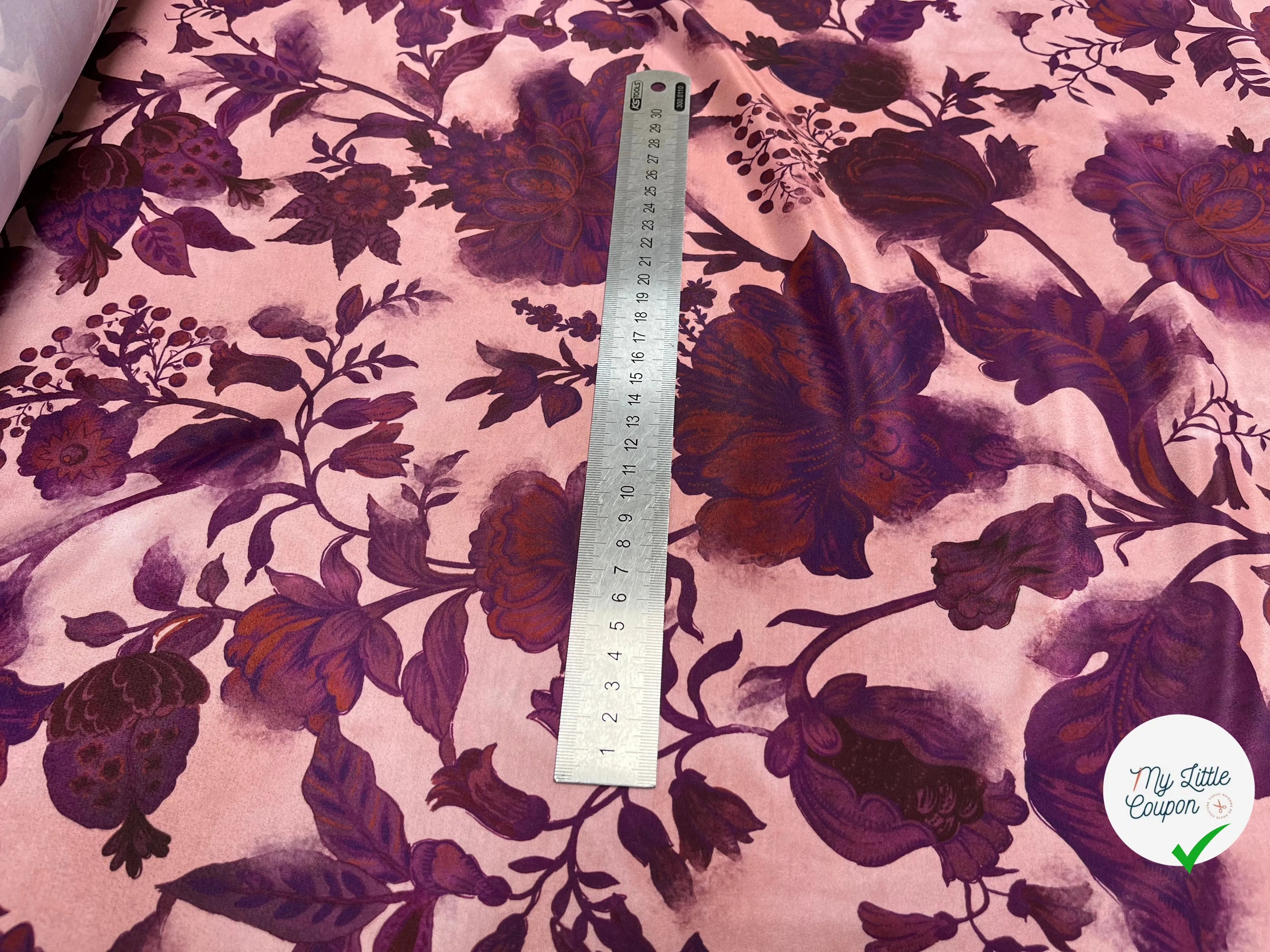 CRÊPE SATINÉ POLYESTER ROSE&VIOLET - My Little Coupon