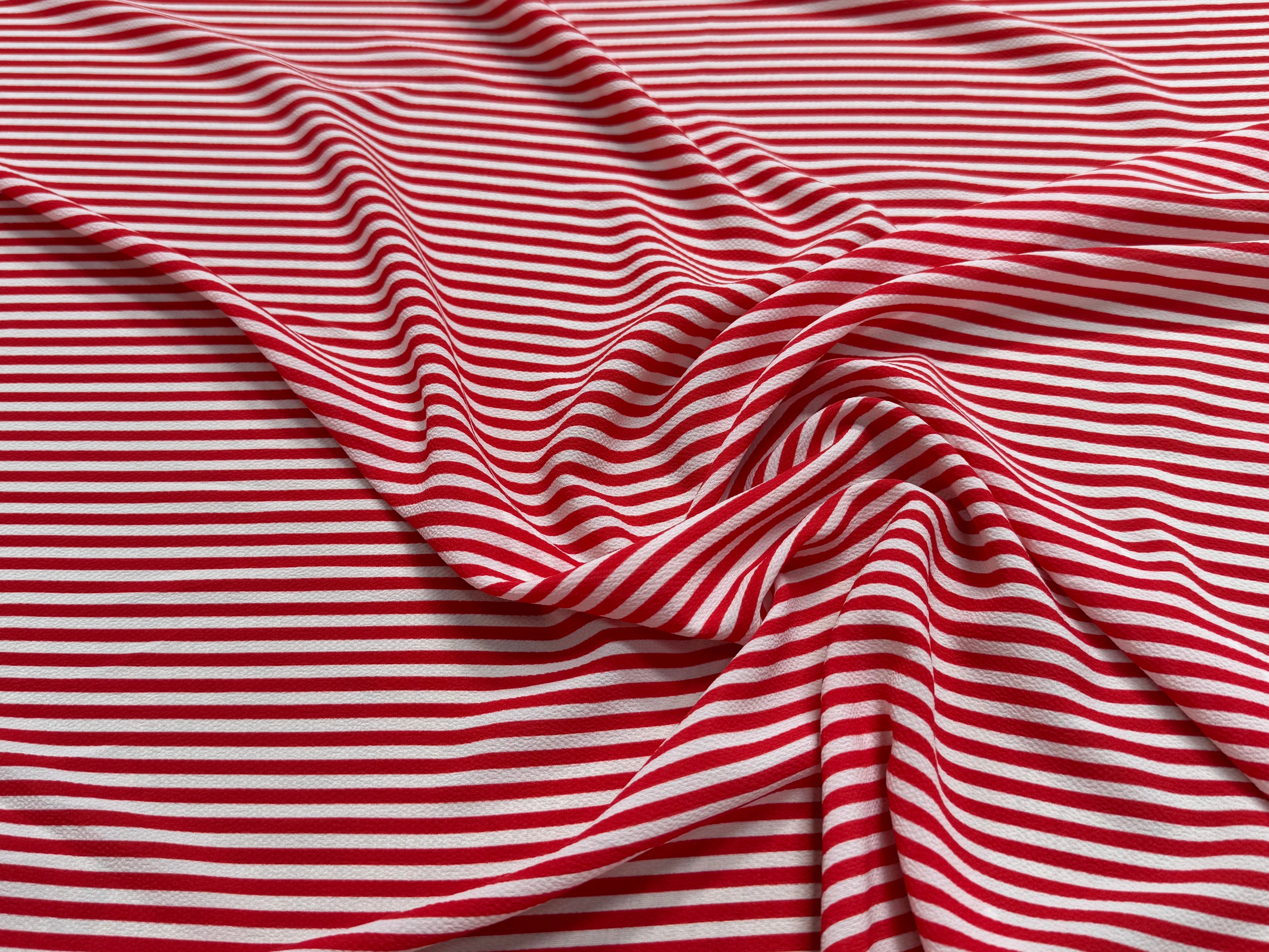 CREPE SEMI-GAUFFRÉ RAYURES ROUGE - My Little Coupon