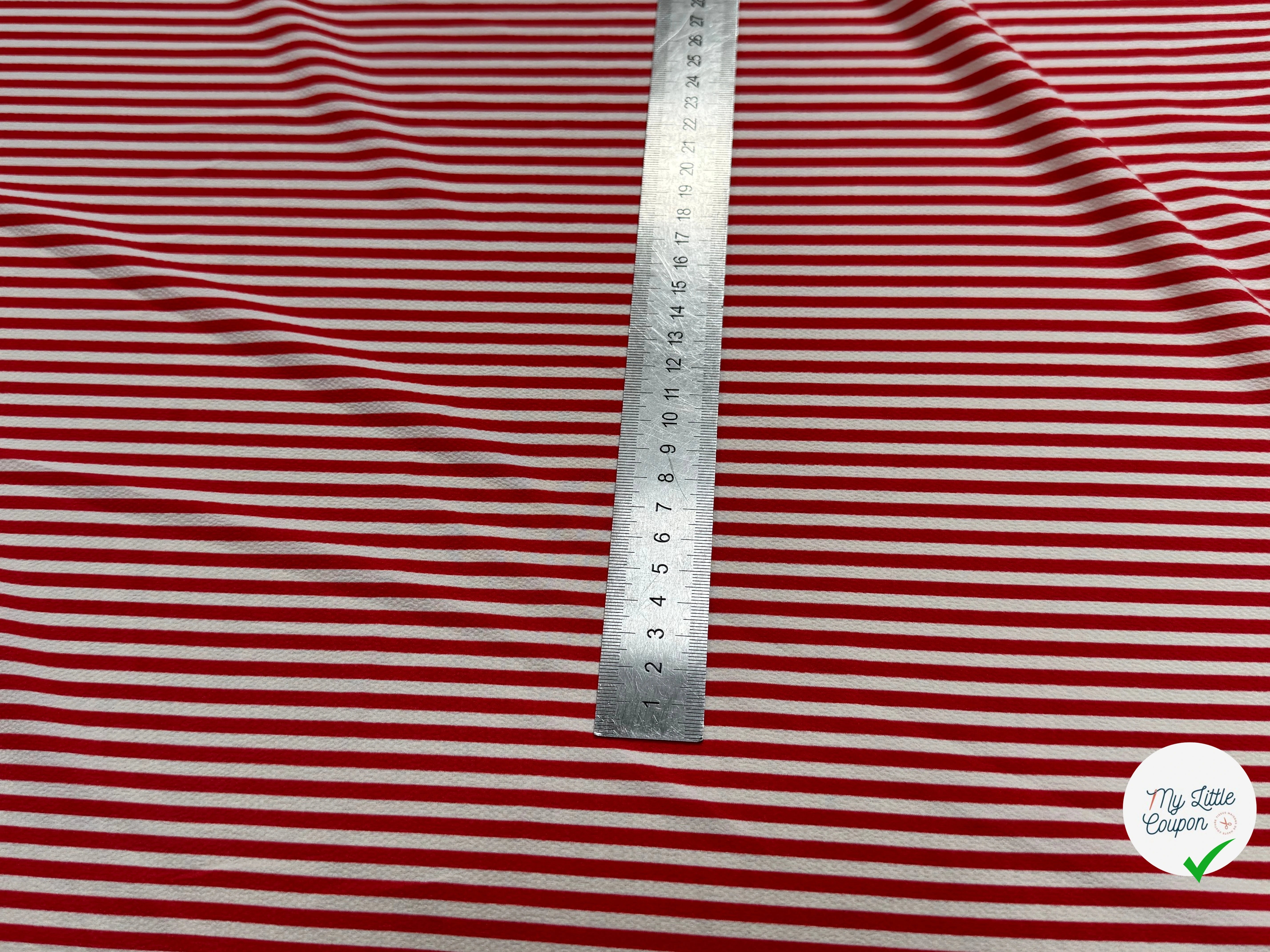 CREPE SEMI-GAUFFRÉ RAYURES ROUGE - My Little Coupon