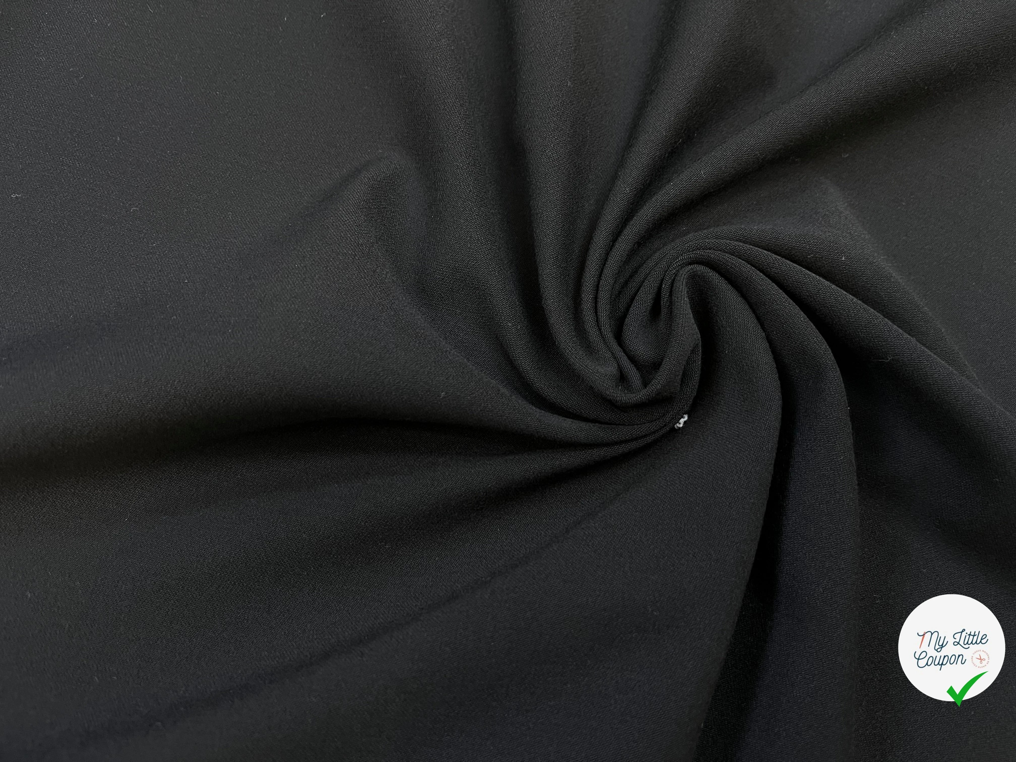 CREPE SEMI LOURD POLYESTER NOIR & STRETCH - My Little Coupon