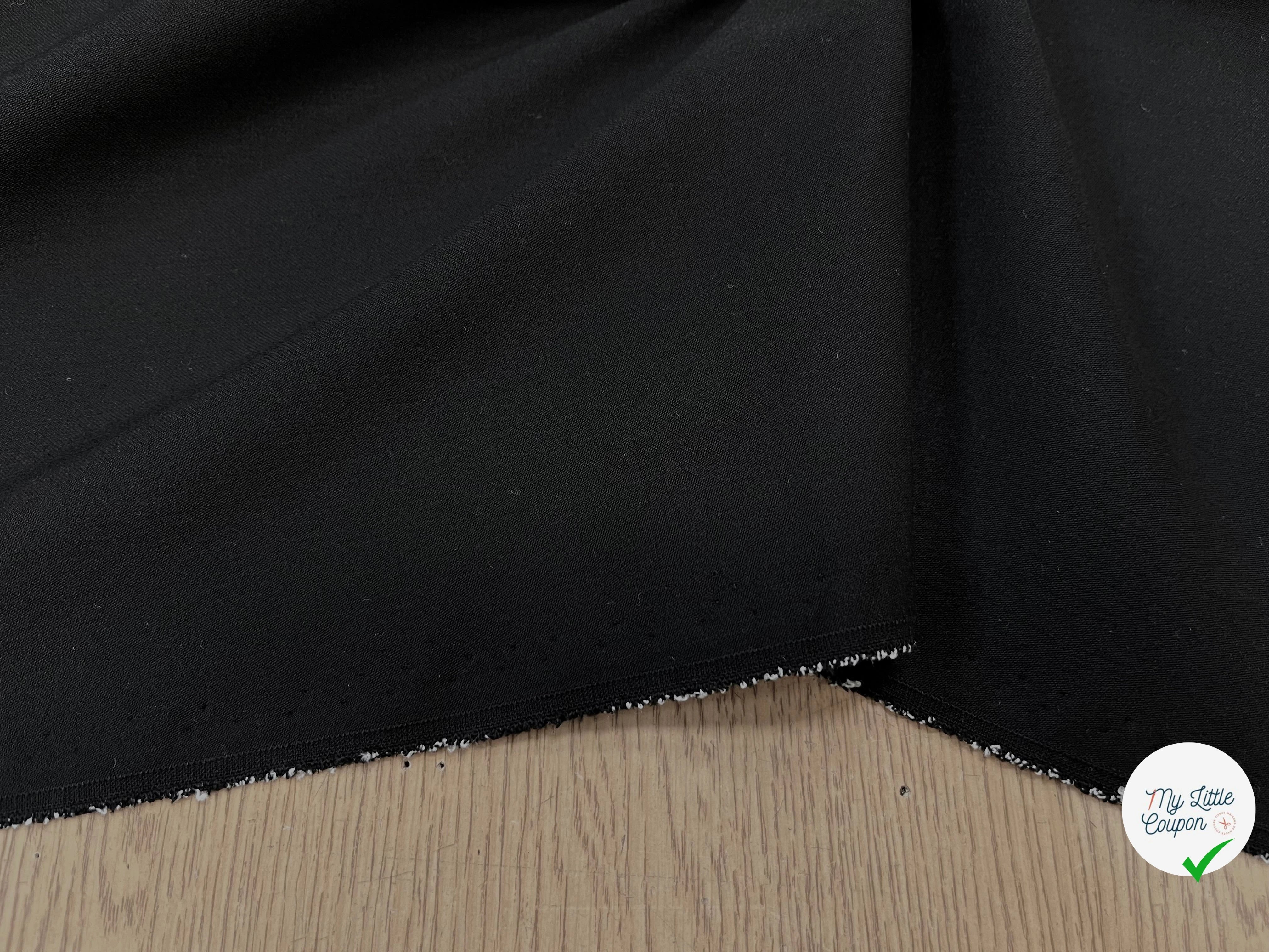 CREPE SEMI LOURD POLYESTER NOIR & STRETCH - My Little Coupon