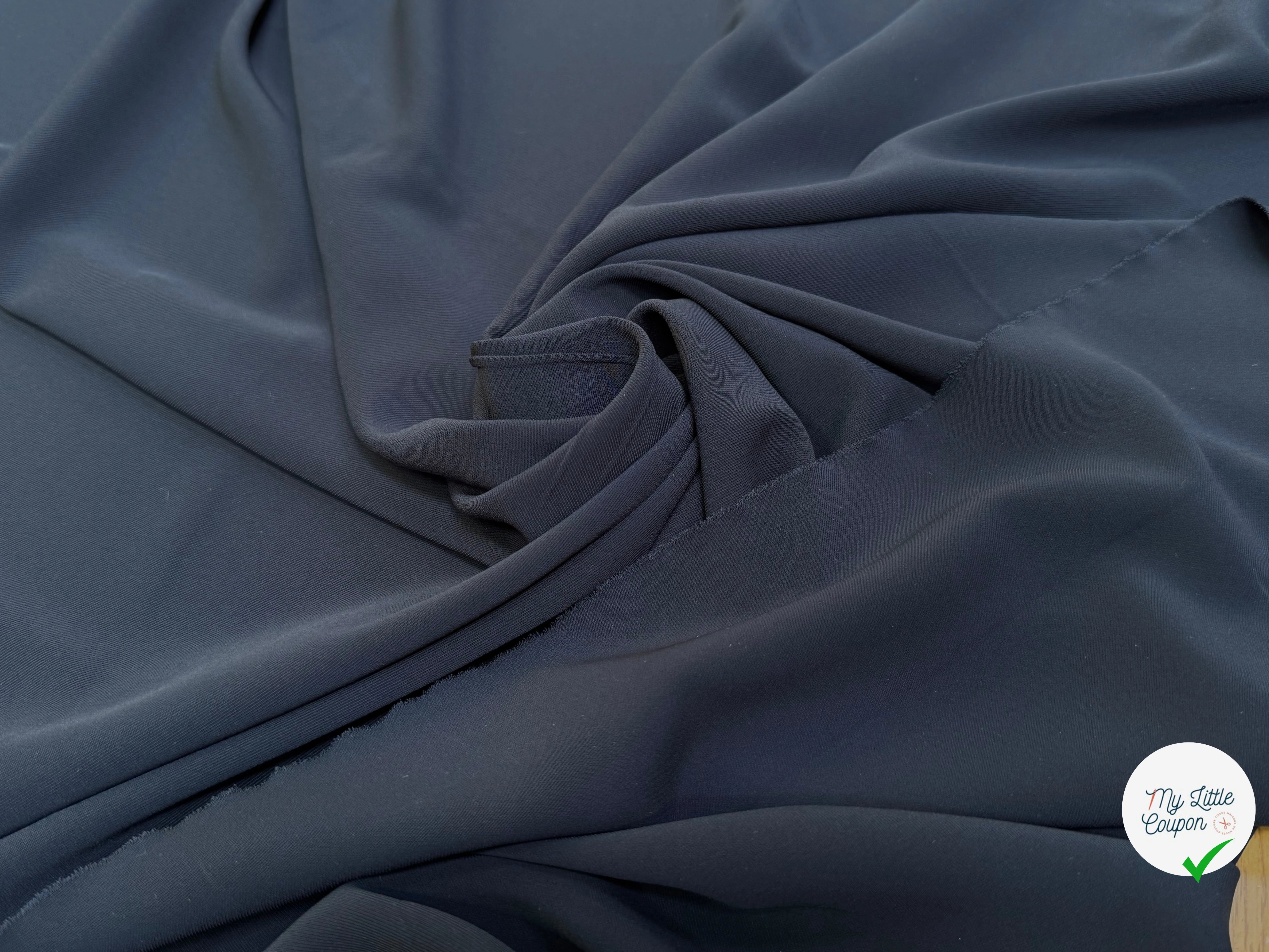 CREPE SERGÉ FLUIDE STRETCH MARRINE - My Little Coupon
