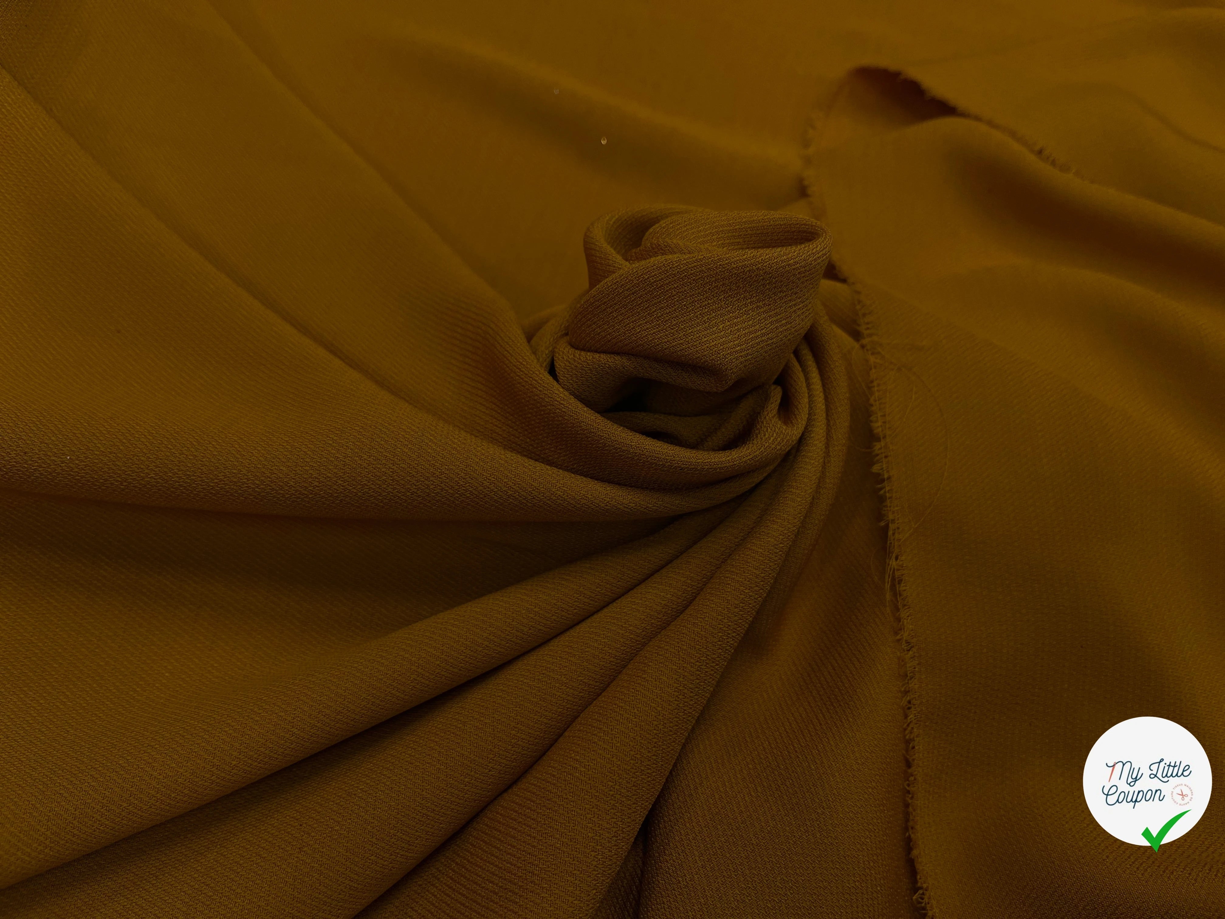 CREPE SERGE JAUNE MOUTARDE SOUPLE - My Little Coupon