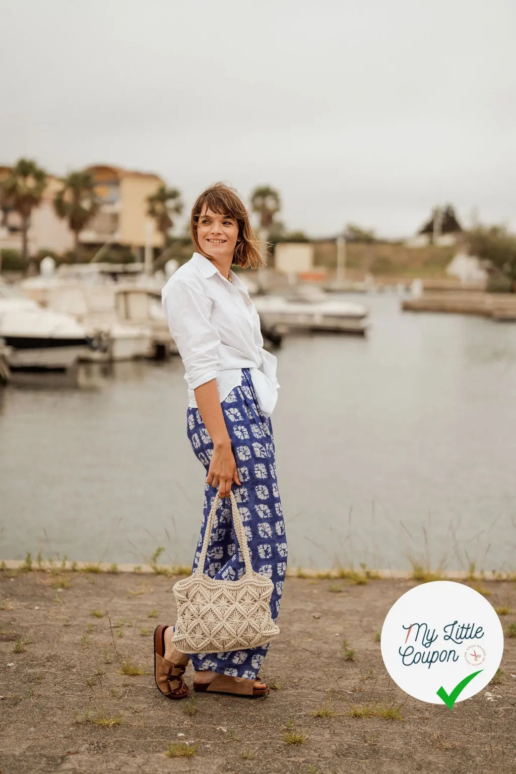 CREPE SHIBORI FOND BLEU SUPERBE TENUE - My Little Coupon
