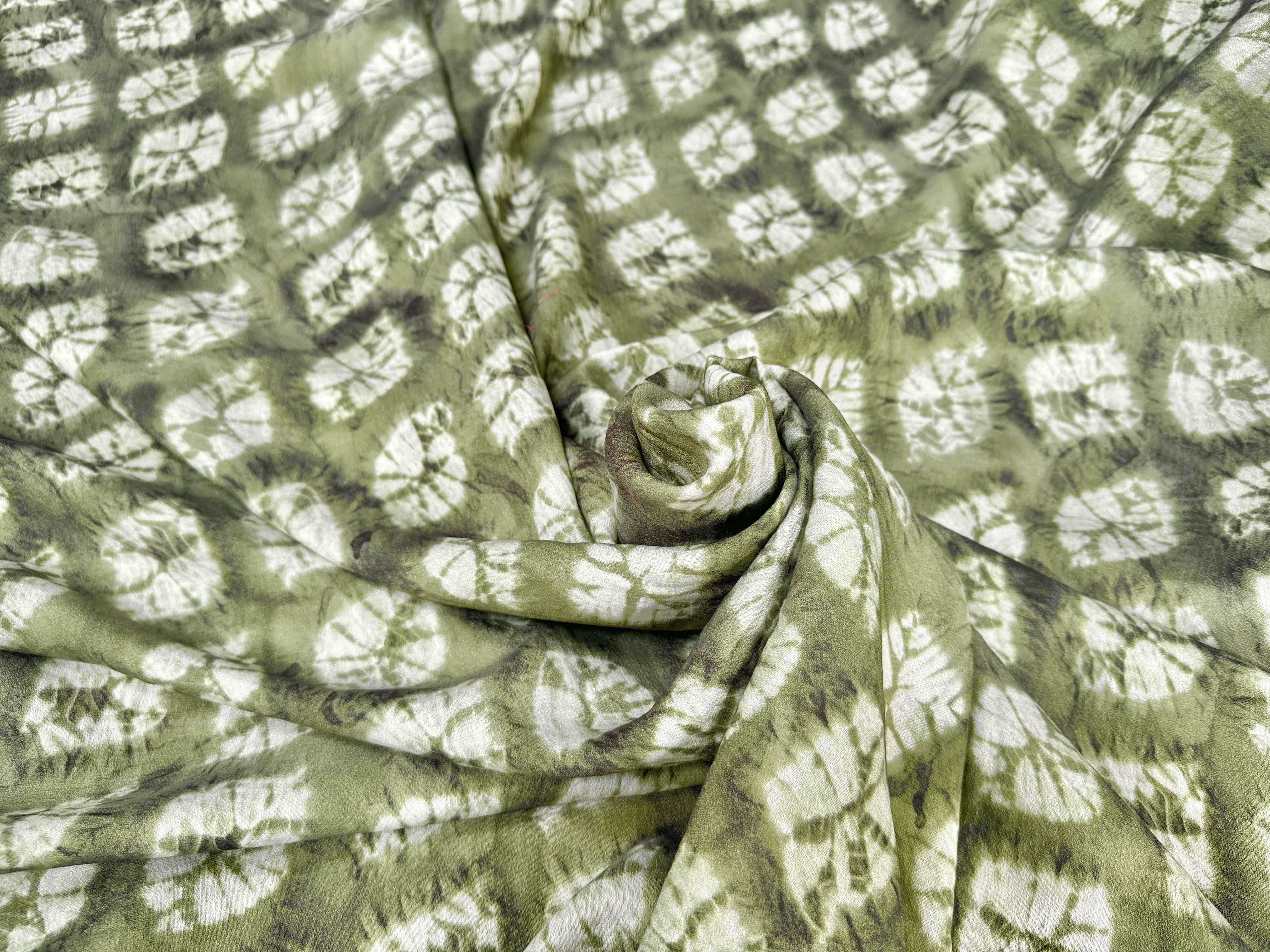 CREPE SHIBORI FOND VERT SUPERBE TENUE - My Little Coupon