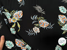CREPE TESSUTO 100%VISCOSE FOND NOIR AVEC FEUILLES - My Little Coupon