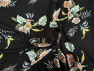 CREPE TESSUTO 100%VISCOSE FOND NOIR AVEC FEUILLES - My Little Coupon