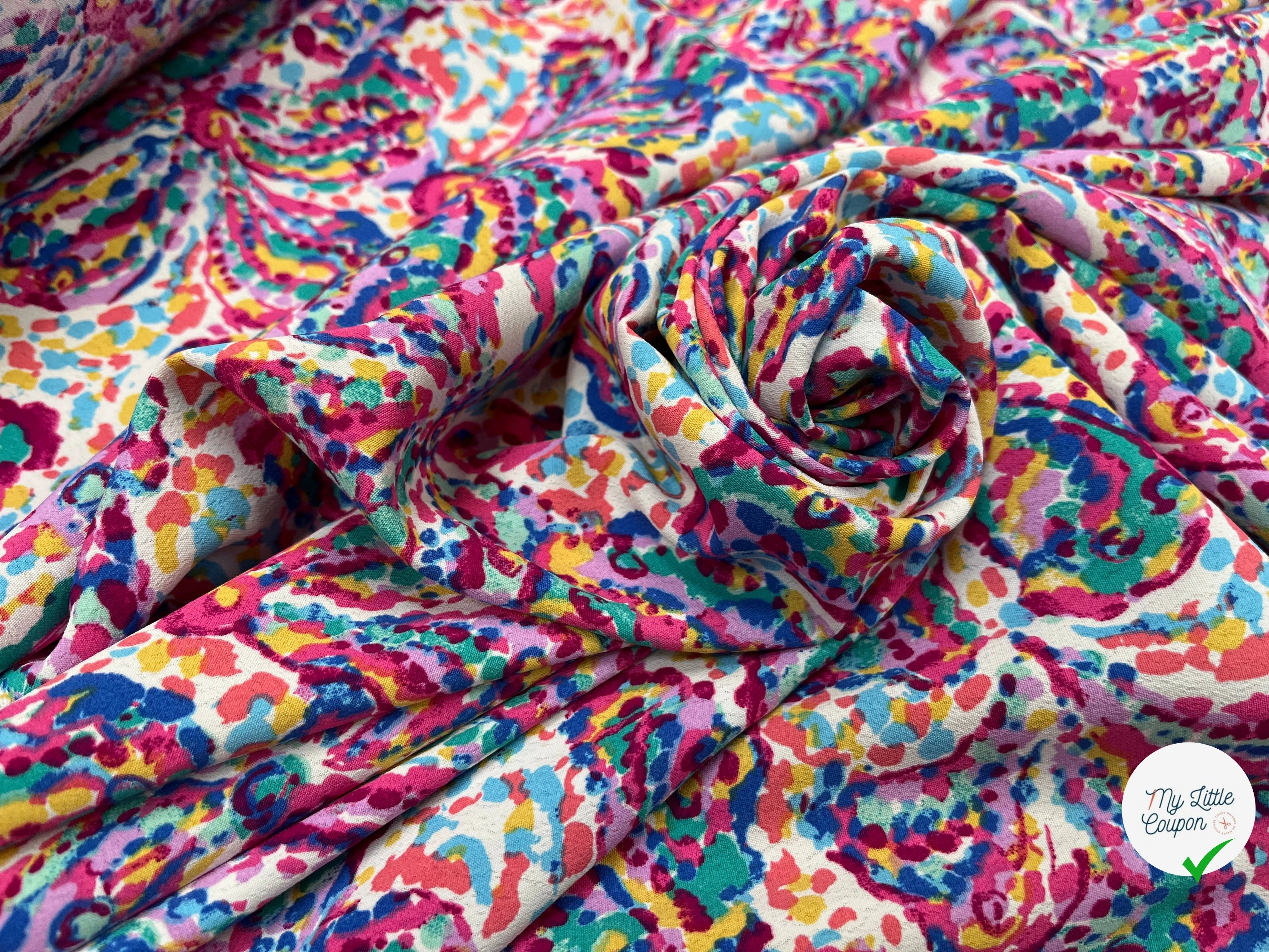 CREPE TIE AND DYE MULTICOLOR FLEUR - My Little Coupon