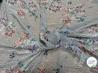 CREPE ULTRA FIN FOND BLANC À RAYURES MOTIFS FLORAUX BLEUS - My Little Coupon