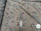 CREPE ULTRA FIN FOND BLANC À RAYURES MOTIFS FLORAUX VIOLET - My Little Coupon