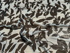CREPE ULTRA FIN FOND BLANC IMPRIMÉ MOTIFS FEUILLAGES NOIRS - My Little Coupon