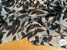 CREPE ULTRA FIN FOND BLANC IMPRIMÉ MOTIFS FEUILLAGES NOIRS - My Little Coupon
