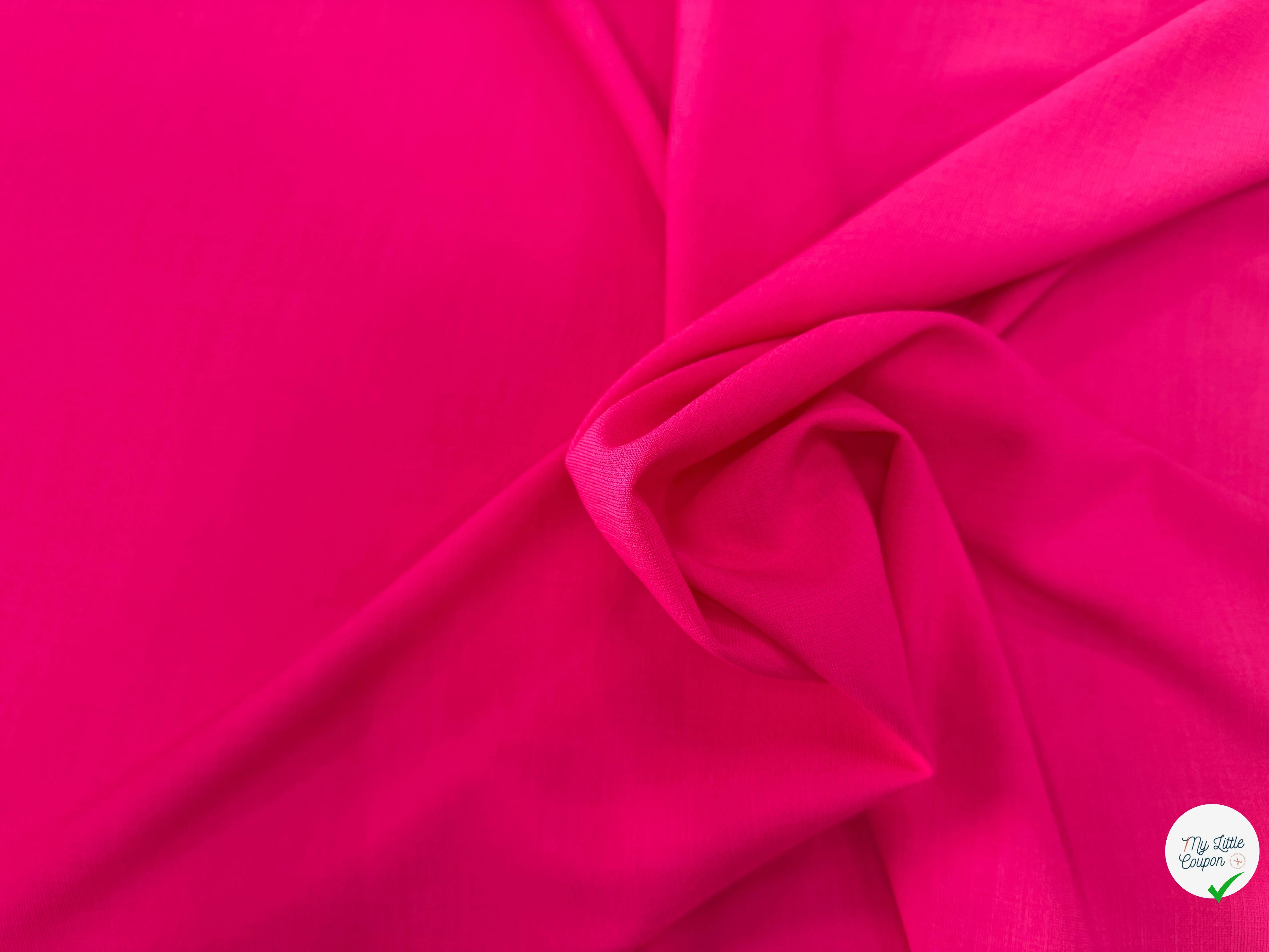 CRÊPE VISCOSE 36% POLYESTER STRETCH ROSE - My Little Coupon