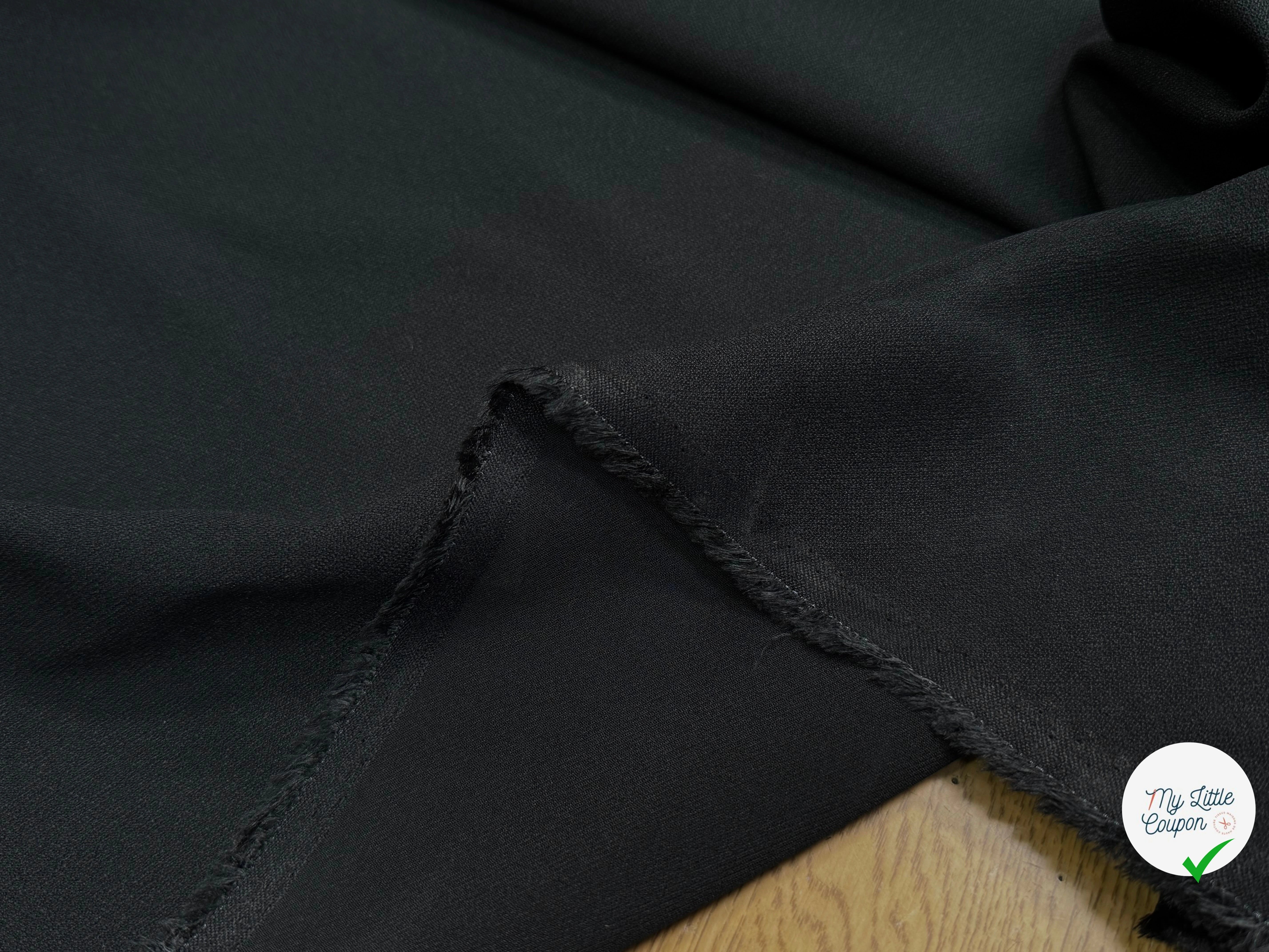 CREPE VISCOSE ACETATE STRETCH SÉMI-LOURD NOIR 50% VISCOSE 4% ÉLASTHANNE - My Little Coupon