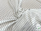 CREPE VISCOSE BLANC À RAYURES NOIRE FLUIDE - My Little Coupon