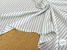 CREPE VISCOSE BLANC À RAYURES NOIRE FLUIDE - My Little Coupon