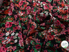 CREPE VISCOSE BOUQUET FLEURS FOND NOIR 140 LAIZE - My Little Coupon