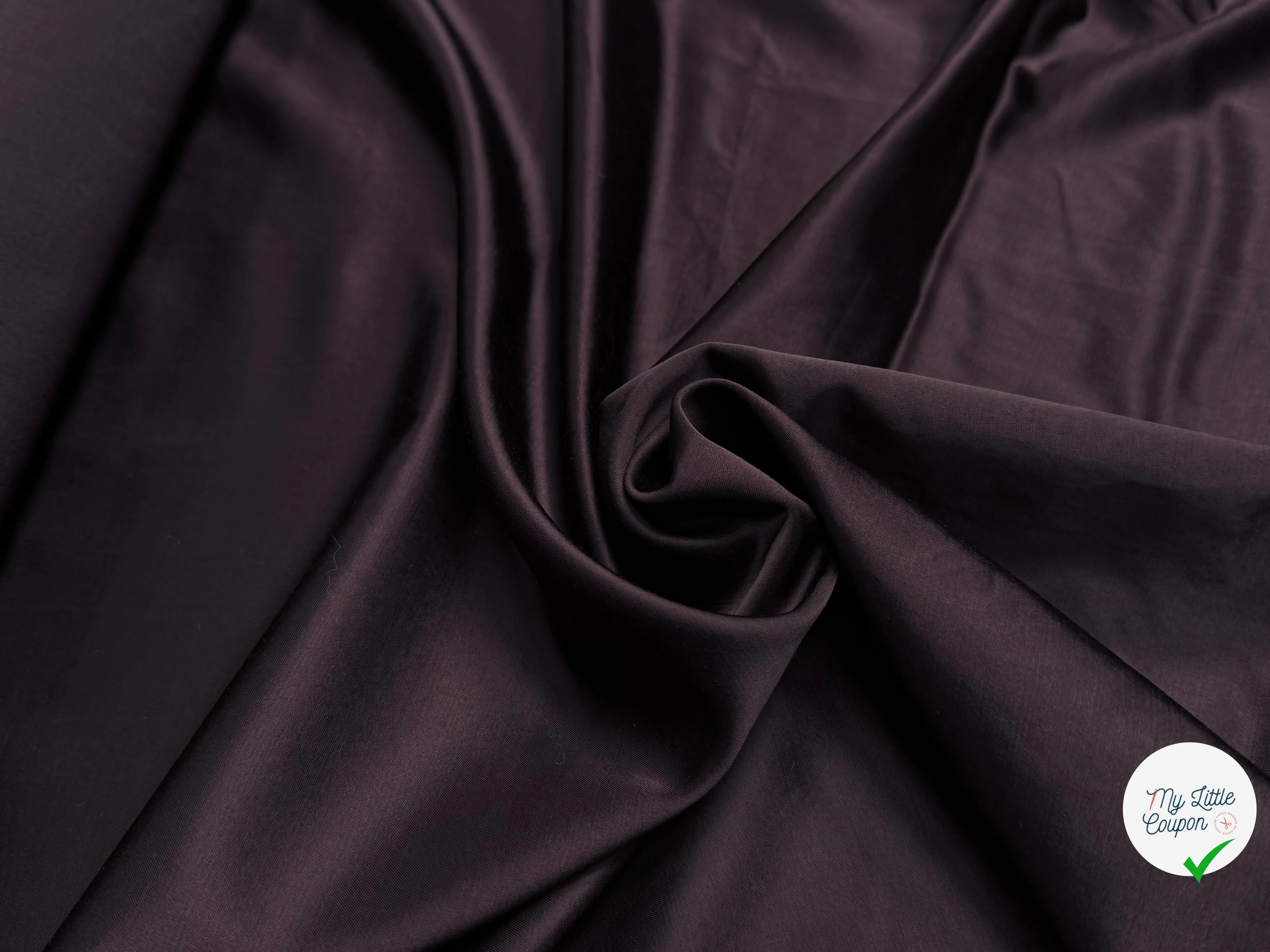 CREPE VISCOSE ENVERS SATIN 8% SOIE BEAU TOMBÉ CHOCO BORDEAUX - My Little Coupon