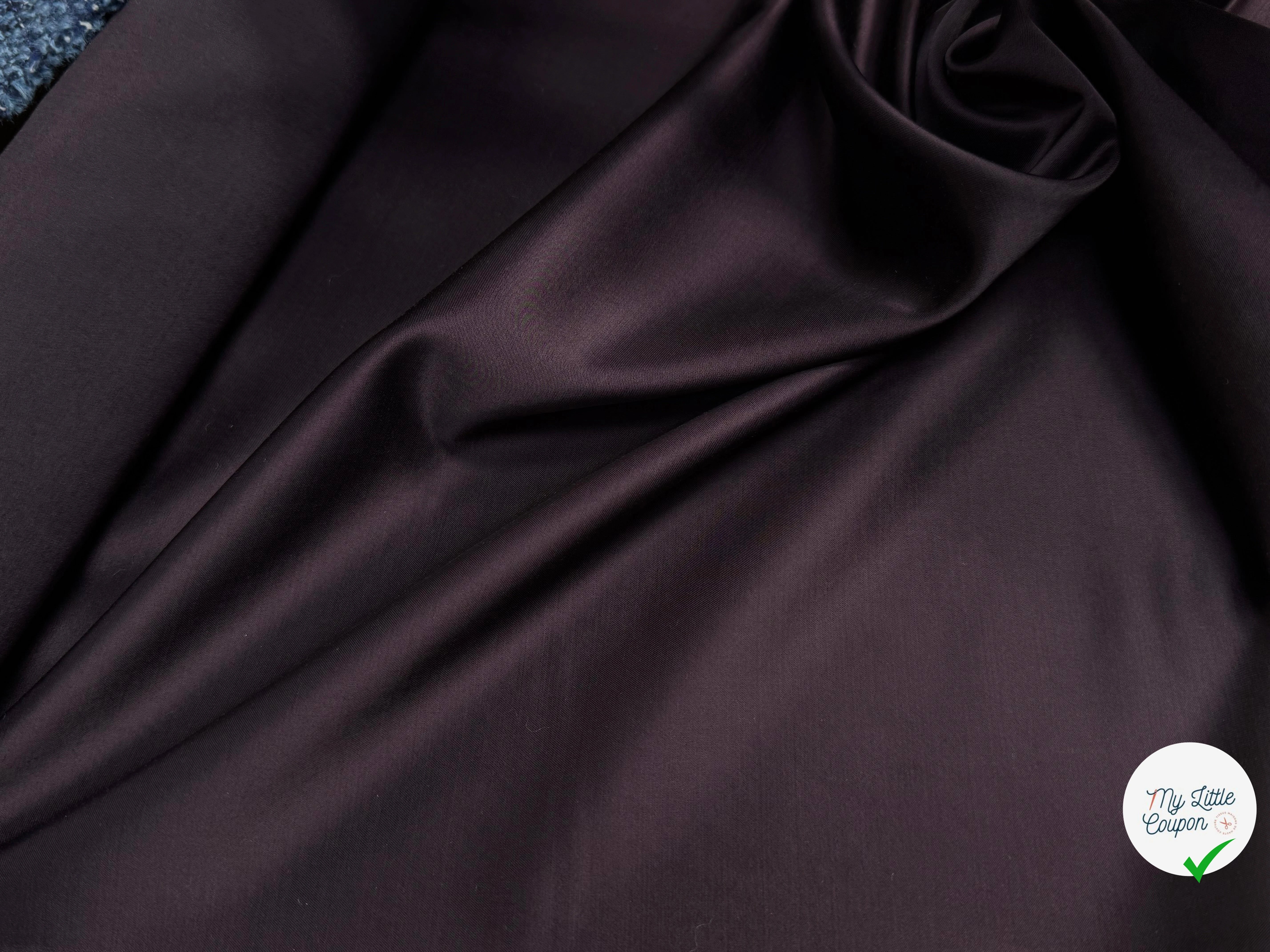 CREPE VISCOSE ENVERS SATIN 8% SOIE BEAU TOMBÉ CHOCO BORDEAUX - My Little Coupon