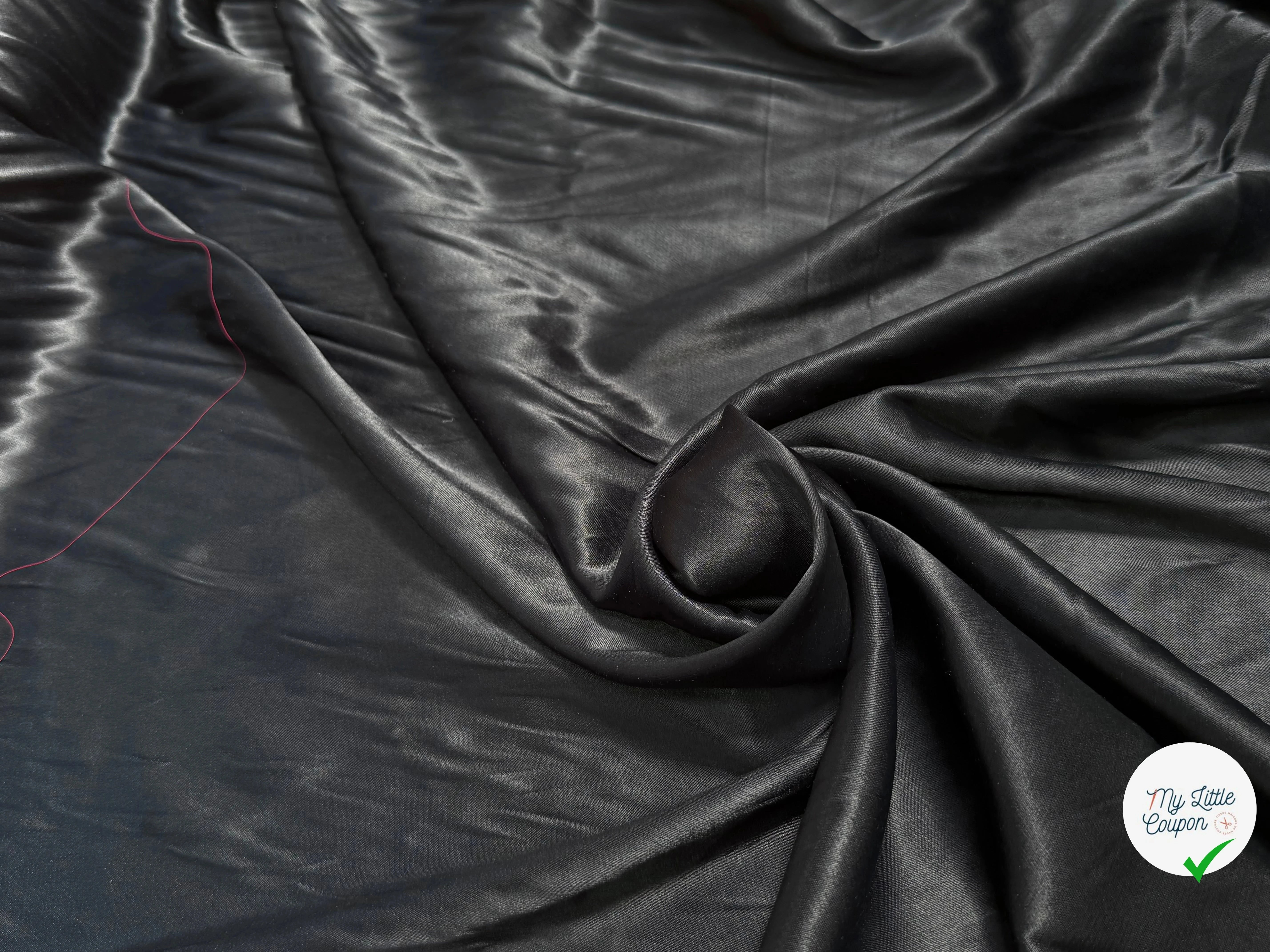 CREPE VISCOSE ENVERS SATIN NOIR BEAU TOMBÉ - My Little Coupon