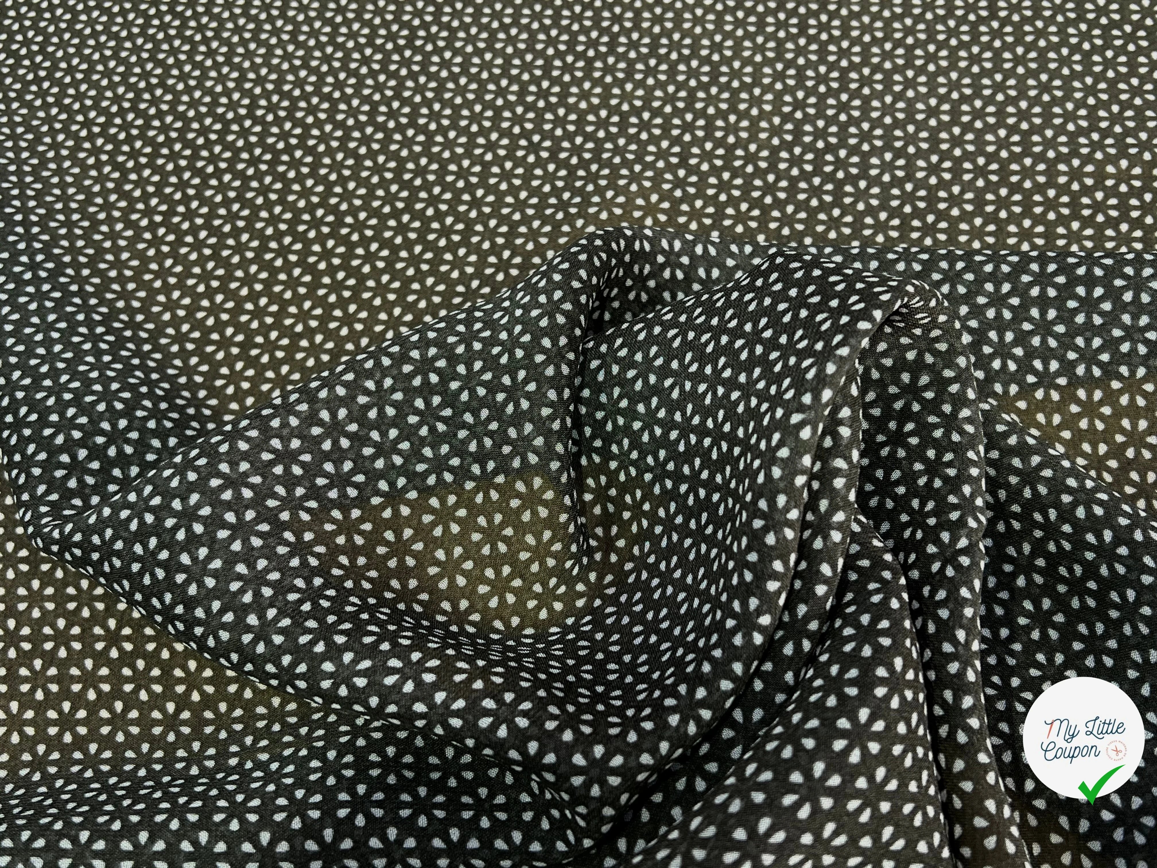 CREPE VISCOSE FEUILLAGE KAKI - My Little Coupon