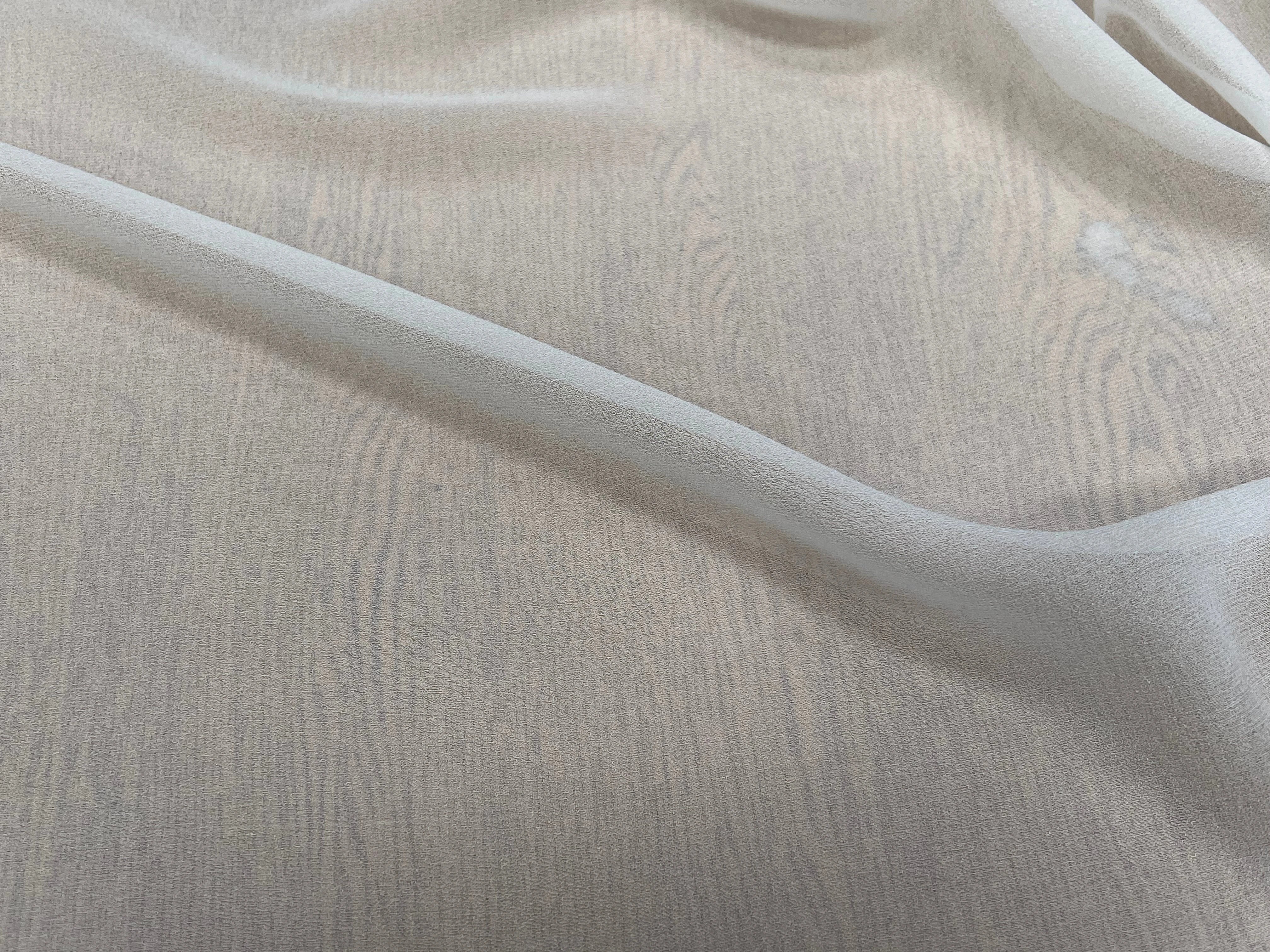 CREPE VISCOSE FLUIDE AVEC 20% SOIE BLANC LÉGÈREMENT CASSÉ - My Little Coupon