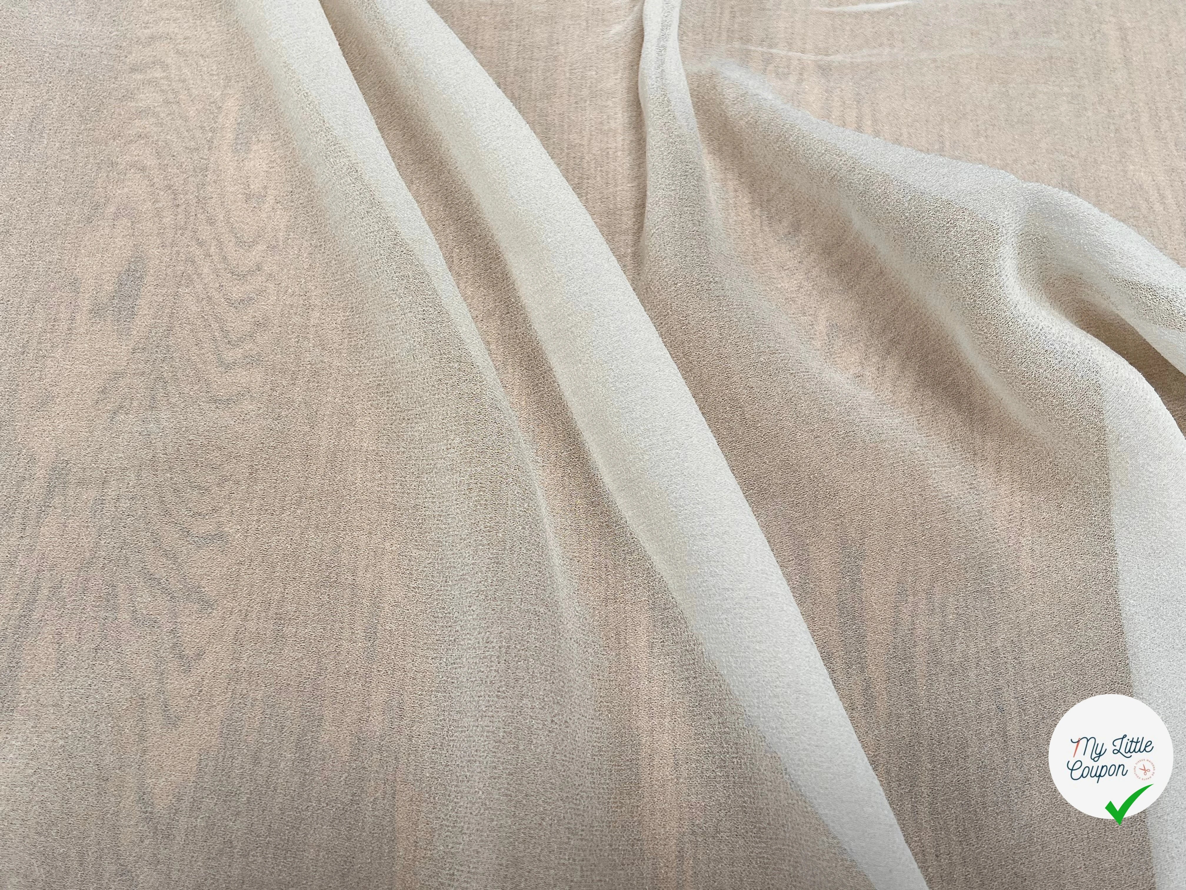 CREPE VISCOSE FLUIDE AVEC 20% SOIE ÉCRU - My Little Coupon