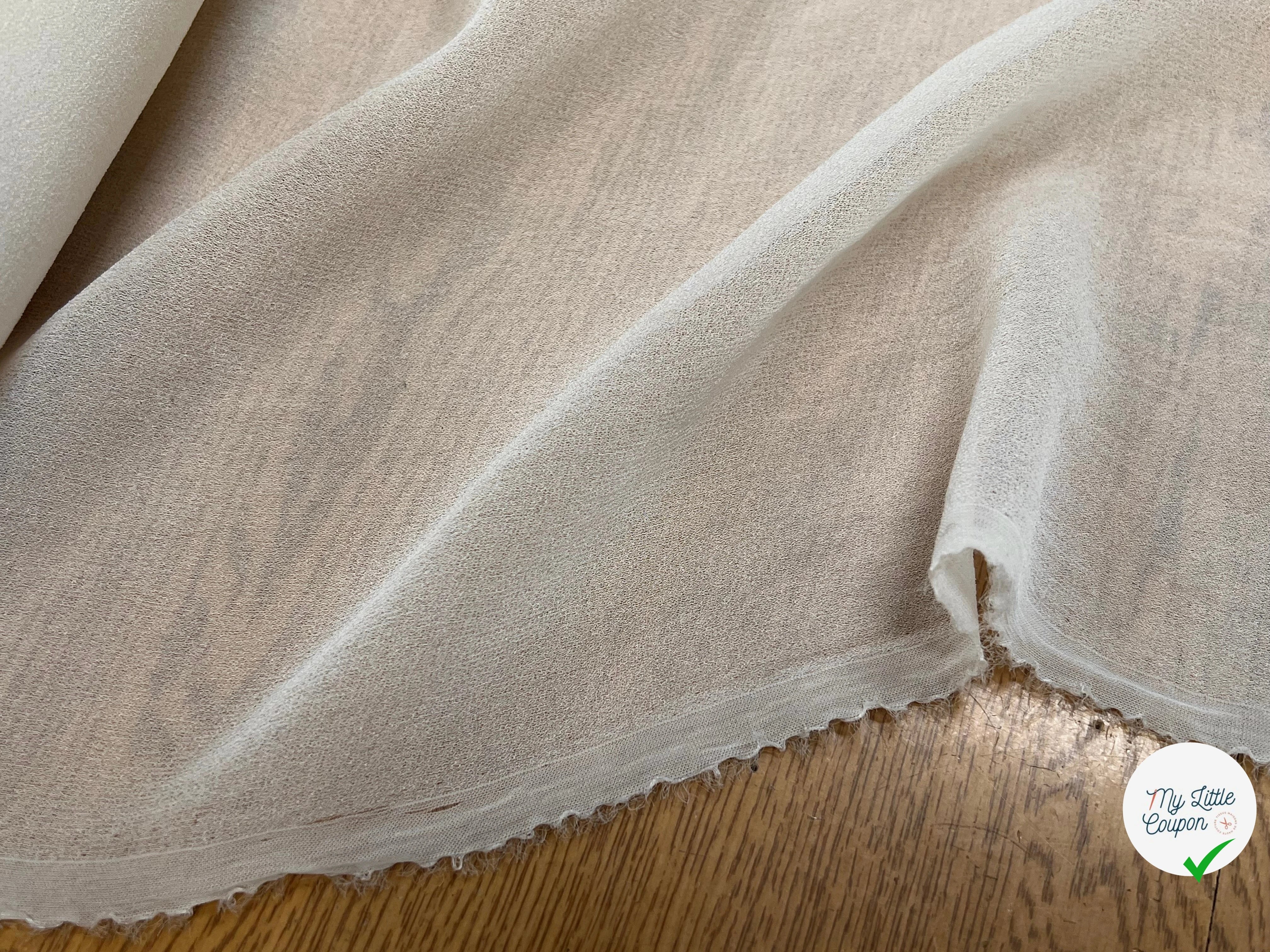 CREPE VISCOSE FLUIDE AVEC 20% SOIE ÉCRU - My Little Coupon