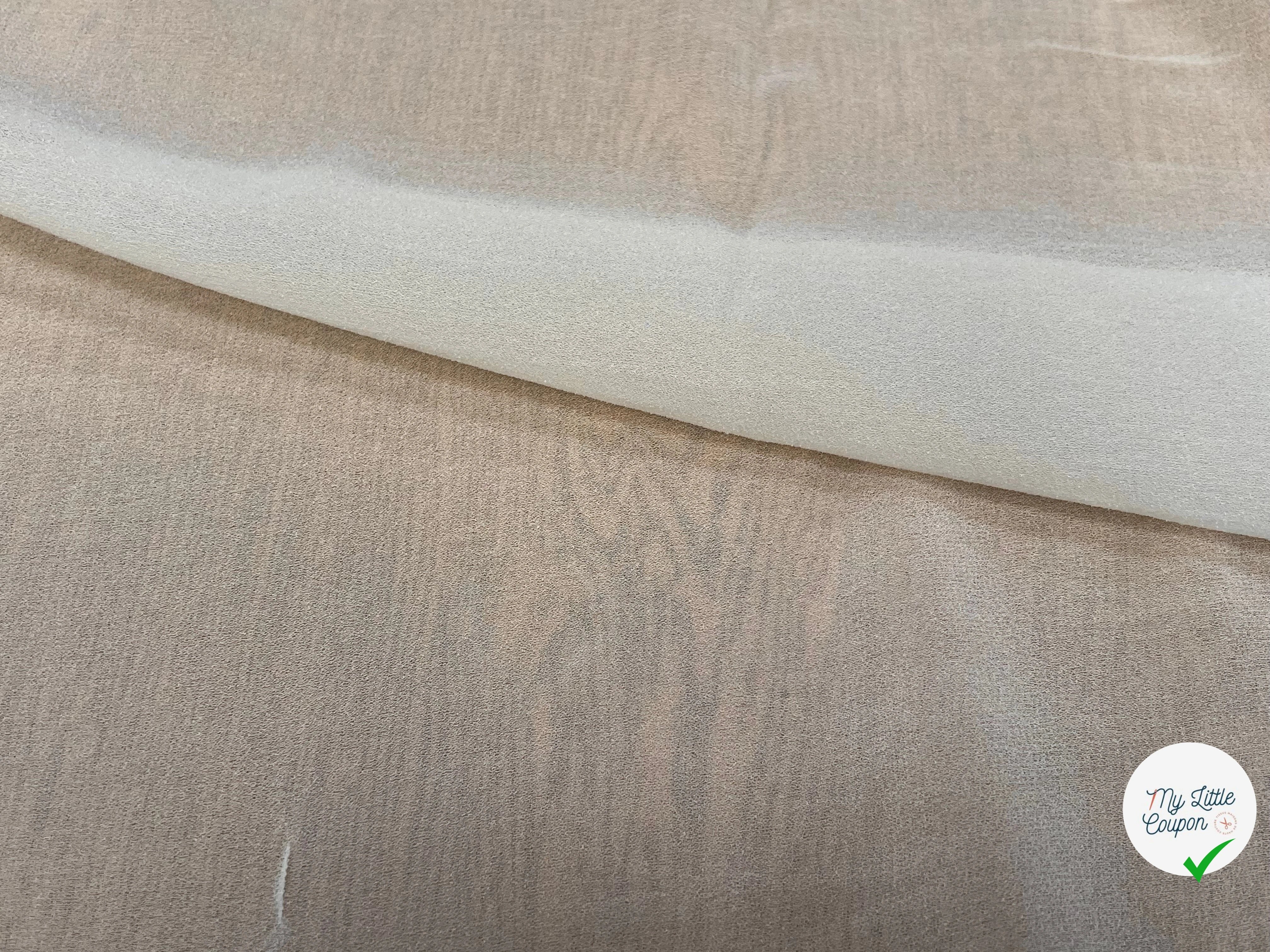 CREPE VISCOSE FLUIDE AVEC 20% SOIE ÉCRU - My Little Coupon