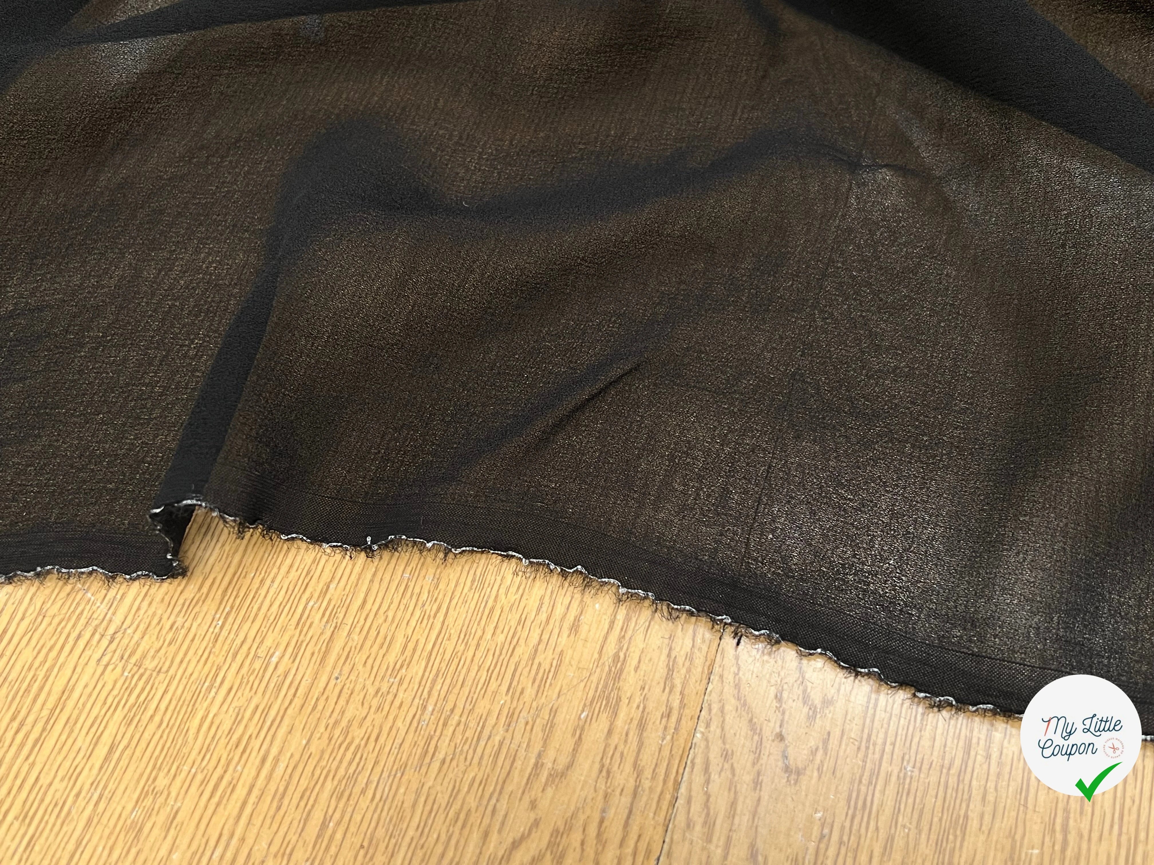 CREPE VISCOSE FLUIDE AVEC 20% SOIE NOIR - My Little Coupon