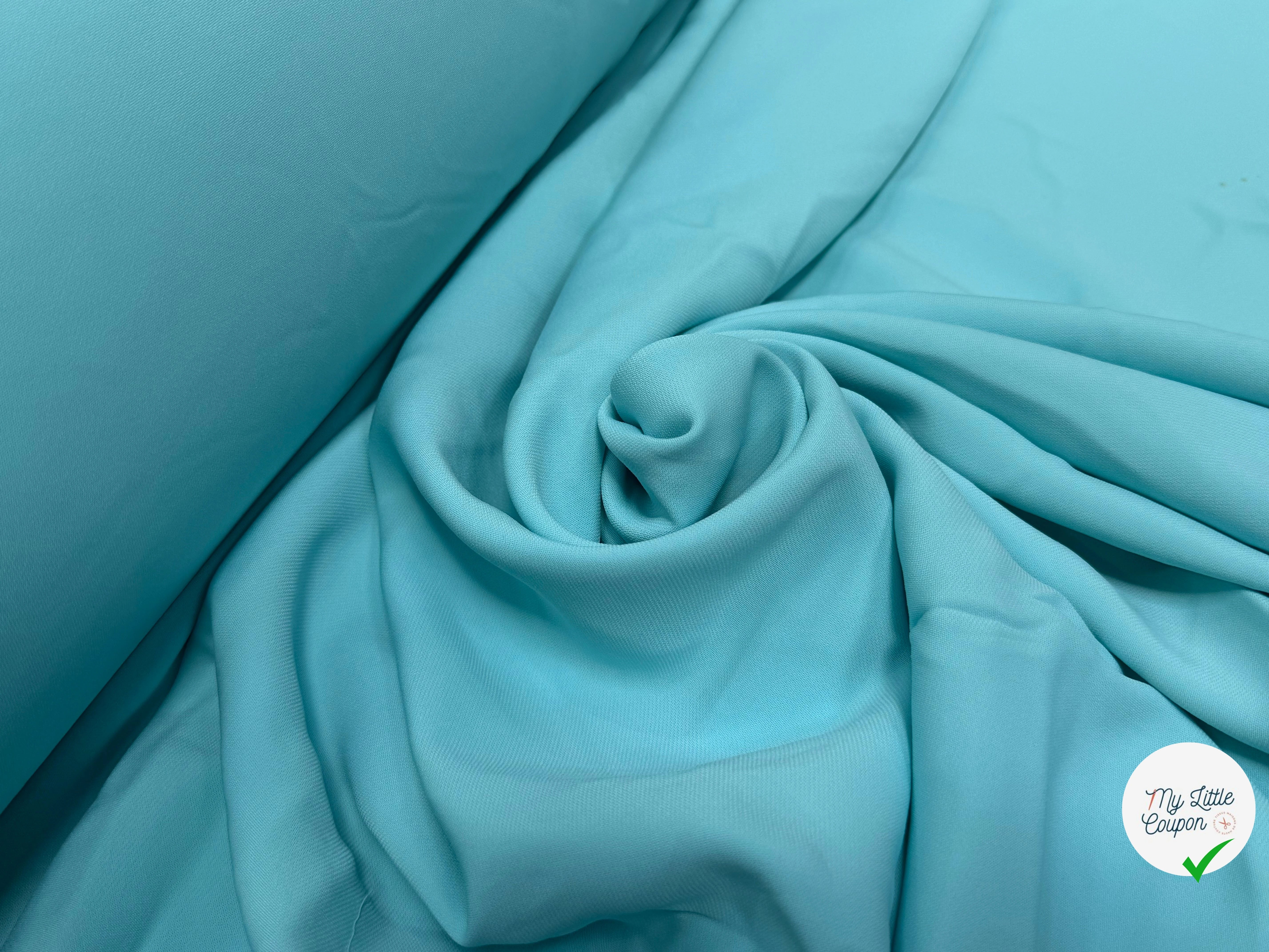 CREPE VISCOSE FLUIDE STRETCH BEAU TOMBÉ VERT D'EAU - My Little Coupon