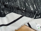 CRÈPE VISCOSE FOND MOTIF TEXTE 160CM - My Little Coupon
