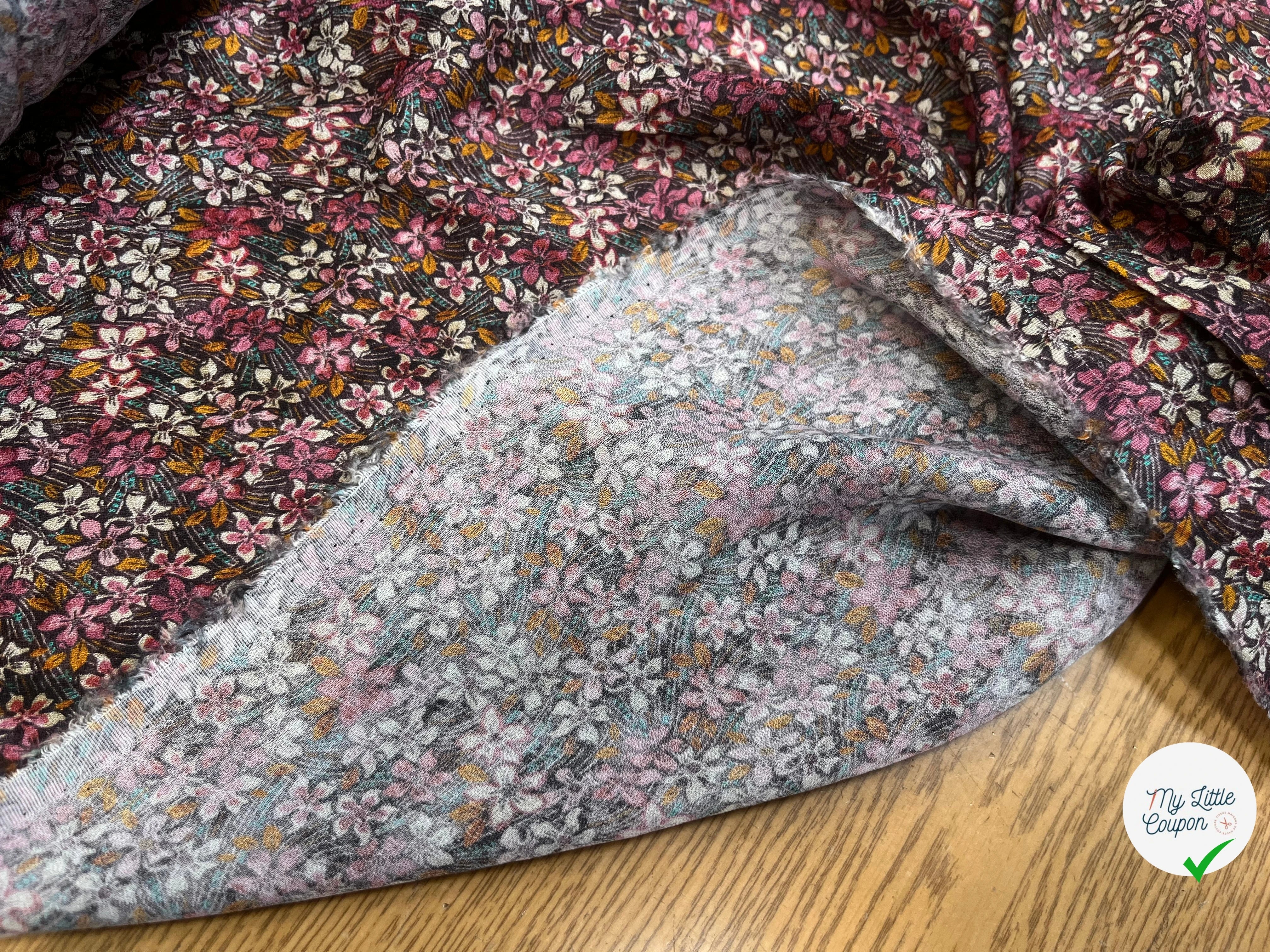 CREPE VISCOSE IMPRIMÉ FLEURS MULTICOLORES 144CM - My Little Coupon