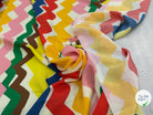 CREPE VISCOSE IMPRIMÉ RAYURES DESTRUCTURÉES TANGO ZIG-ZAG MULTICOLORES - My Little Coupon