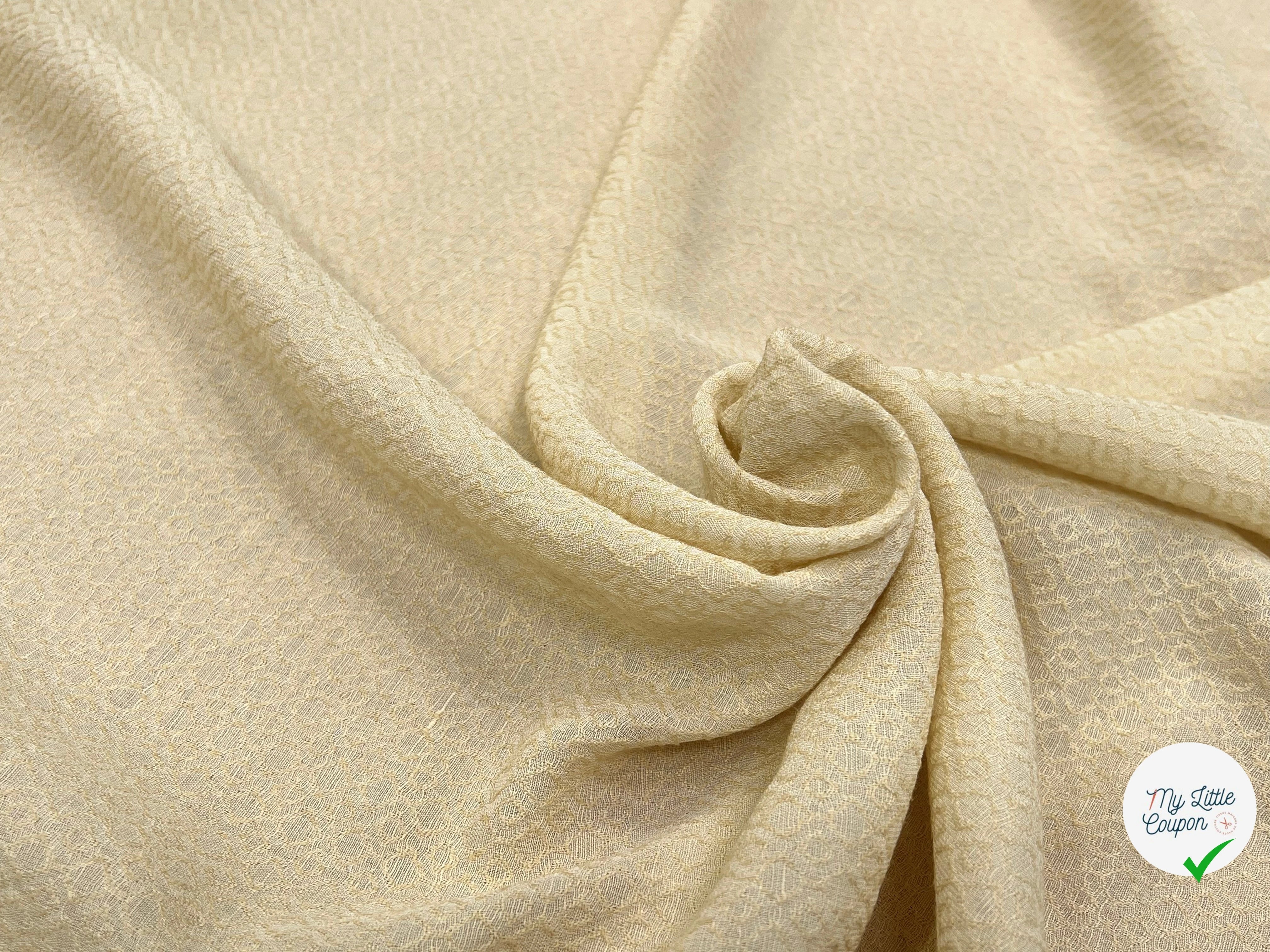 CREPE VISCOSE JACQUARD MOTIF GÉOMETRIQUE COQUILLE DOFFE - My Little Coupon