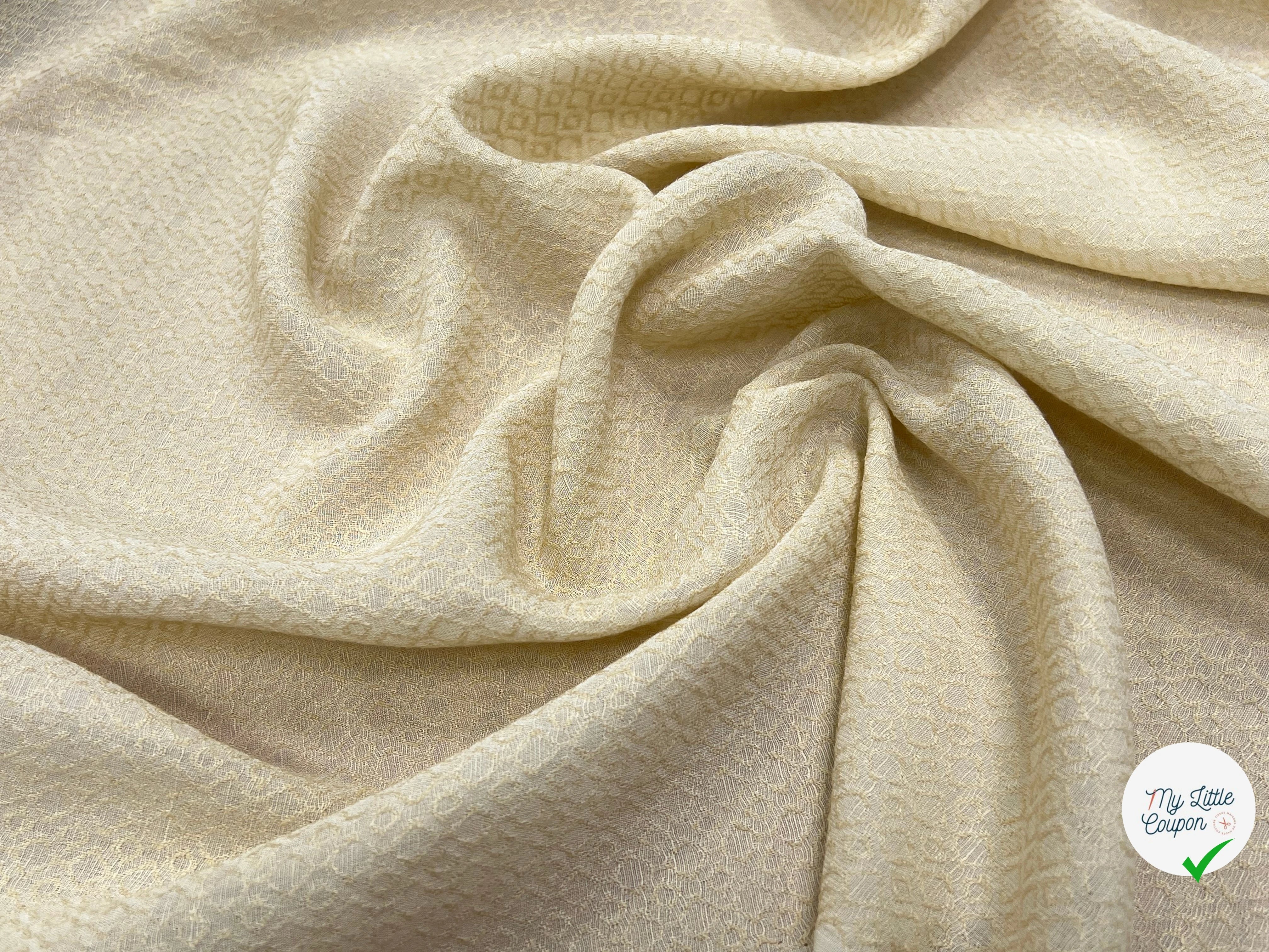 CREPE VISCOSE JACQUARD MOTIF GÉOMETRIQUE COQUILLE DOFFE - My Little Coupon