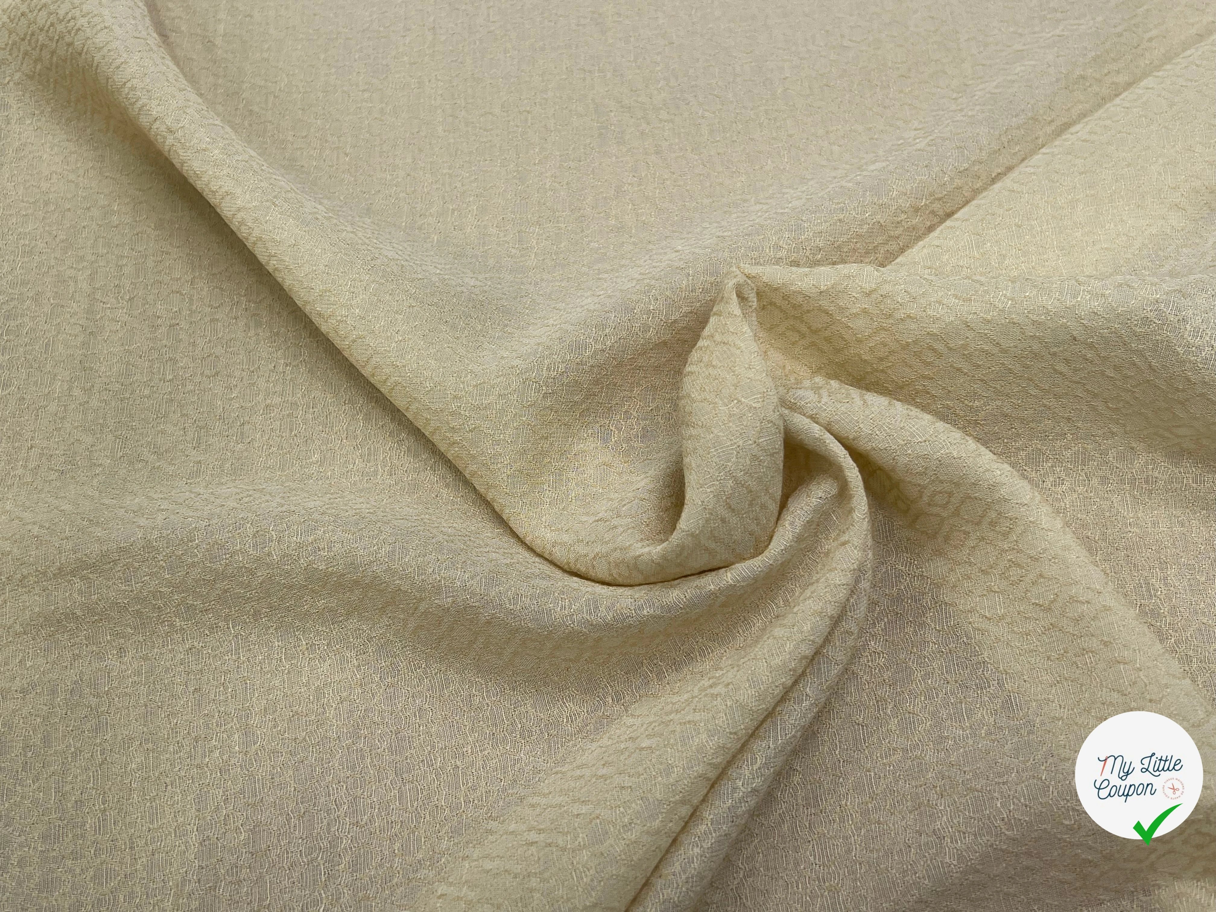 CREPE VISCOSE JACQUARD MOTIF GÉOMETRIQUE COQUILLE DOFFE - My Little Coupon