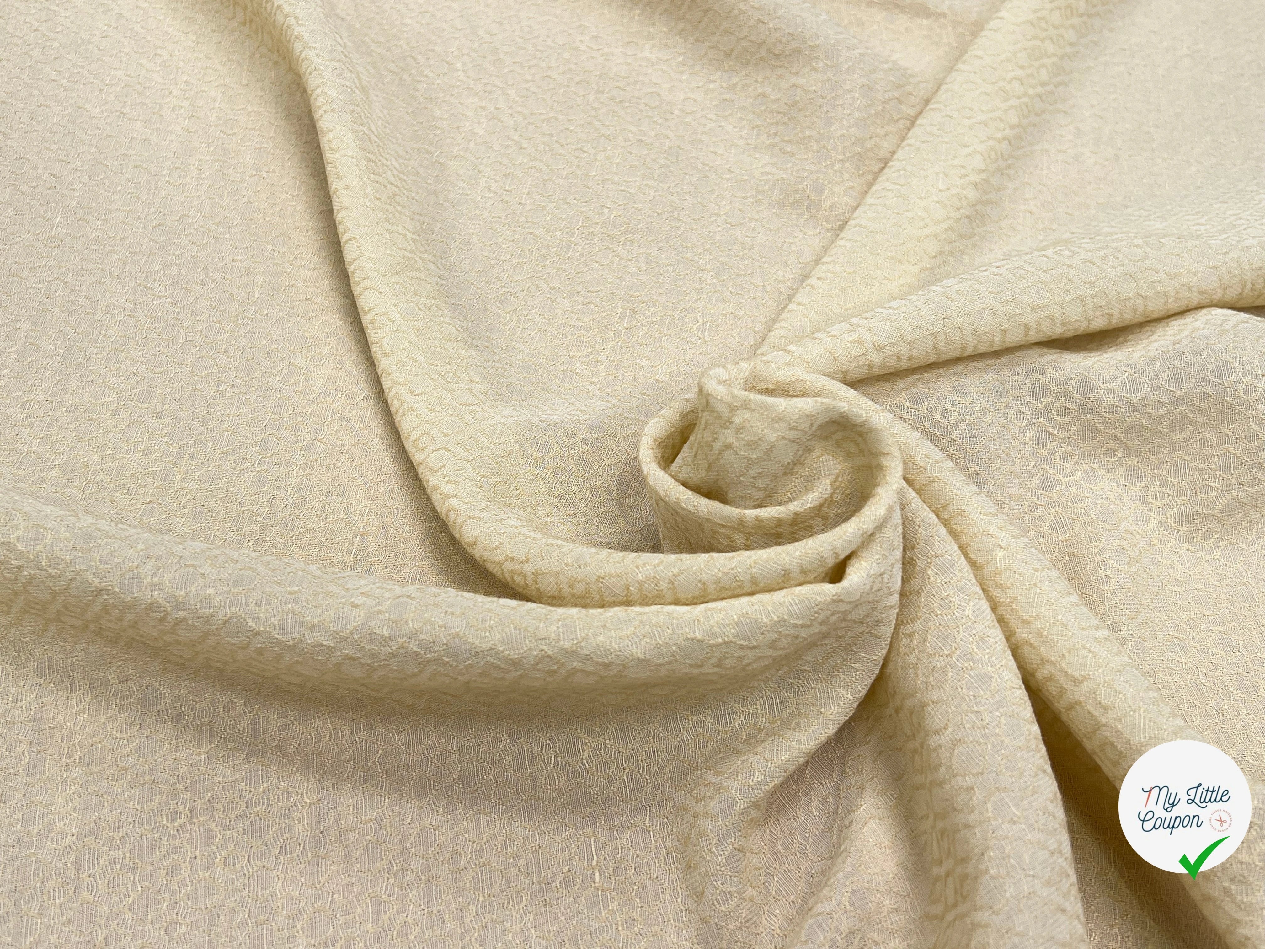 CREPE VISCOSE JACQUARD MOTIF GÉOMETRIQUE COQUILLE DOFFE - My Little Coupon