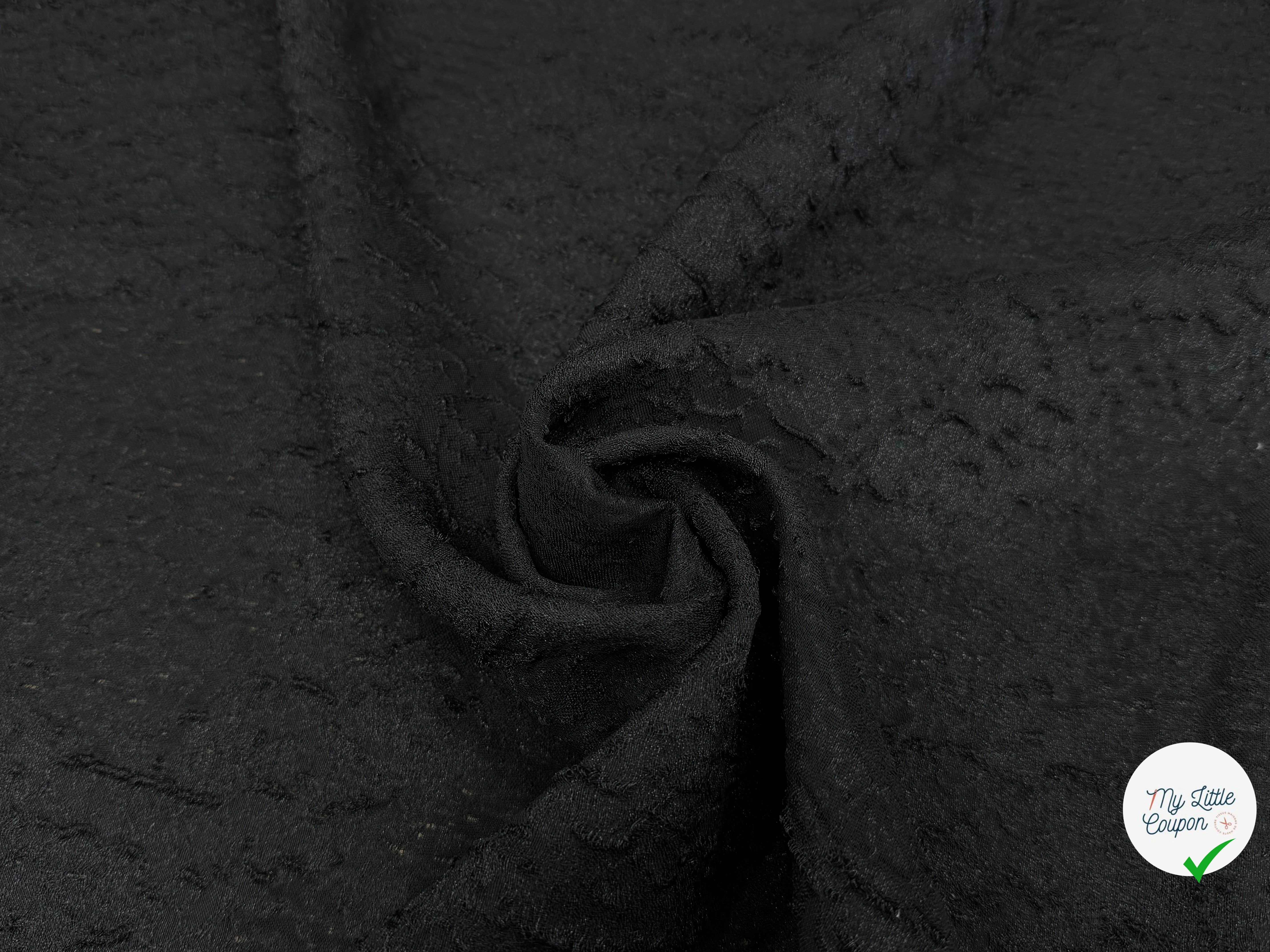 CREPE VISCOSE JACQUARD NOIR 67% VI - My Little Coupon