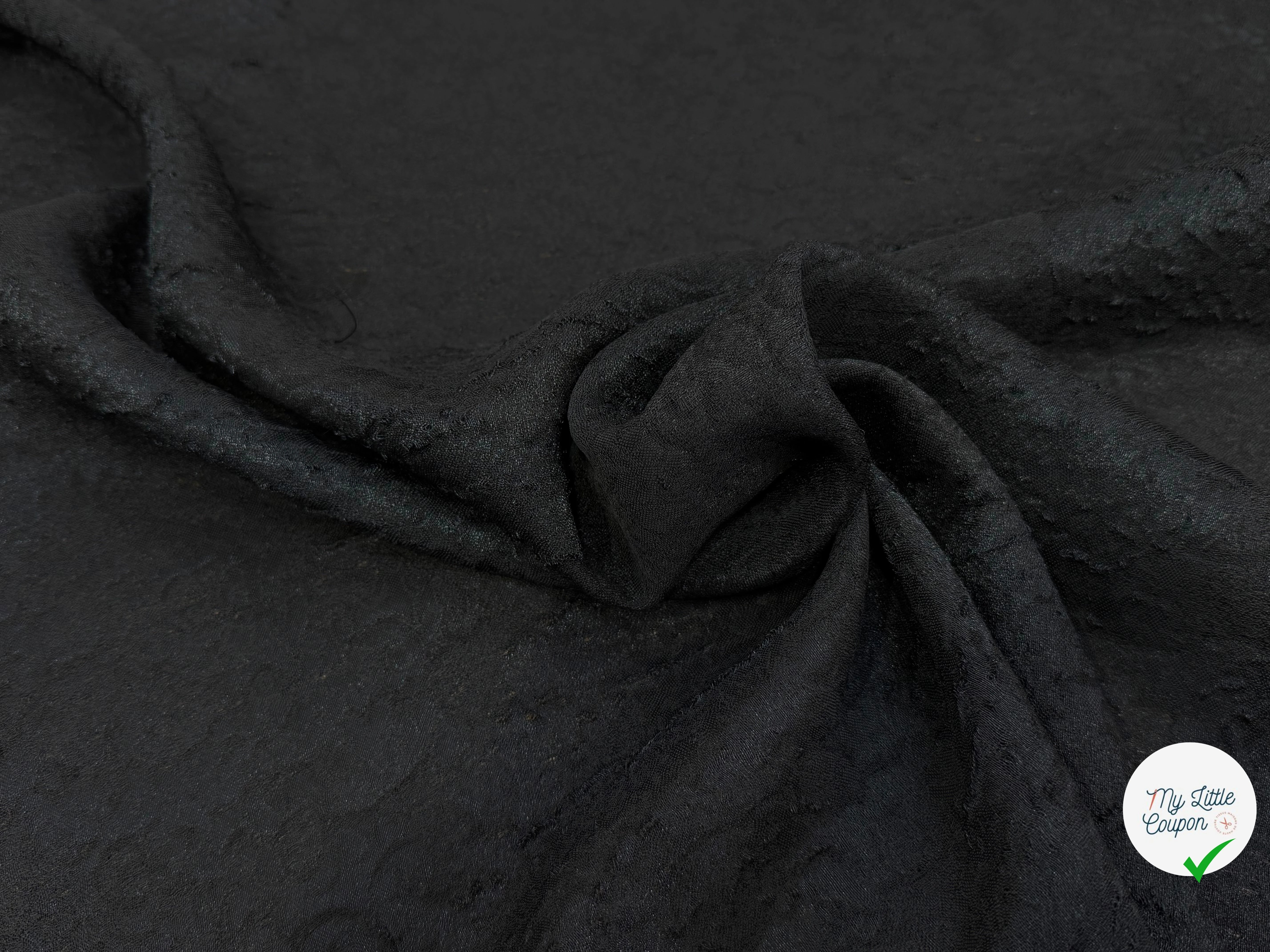 CREPE VISCOSE JACQUARD NOIR 67% VI - My Little Coupon