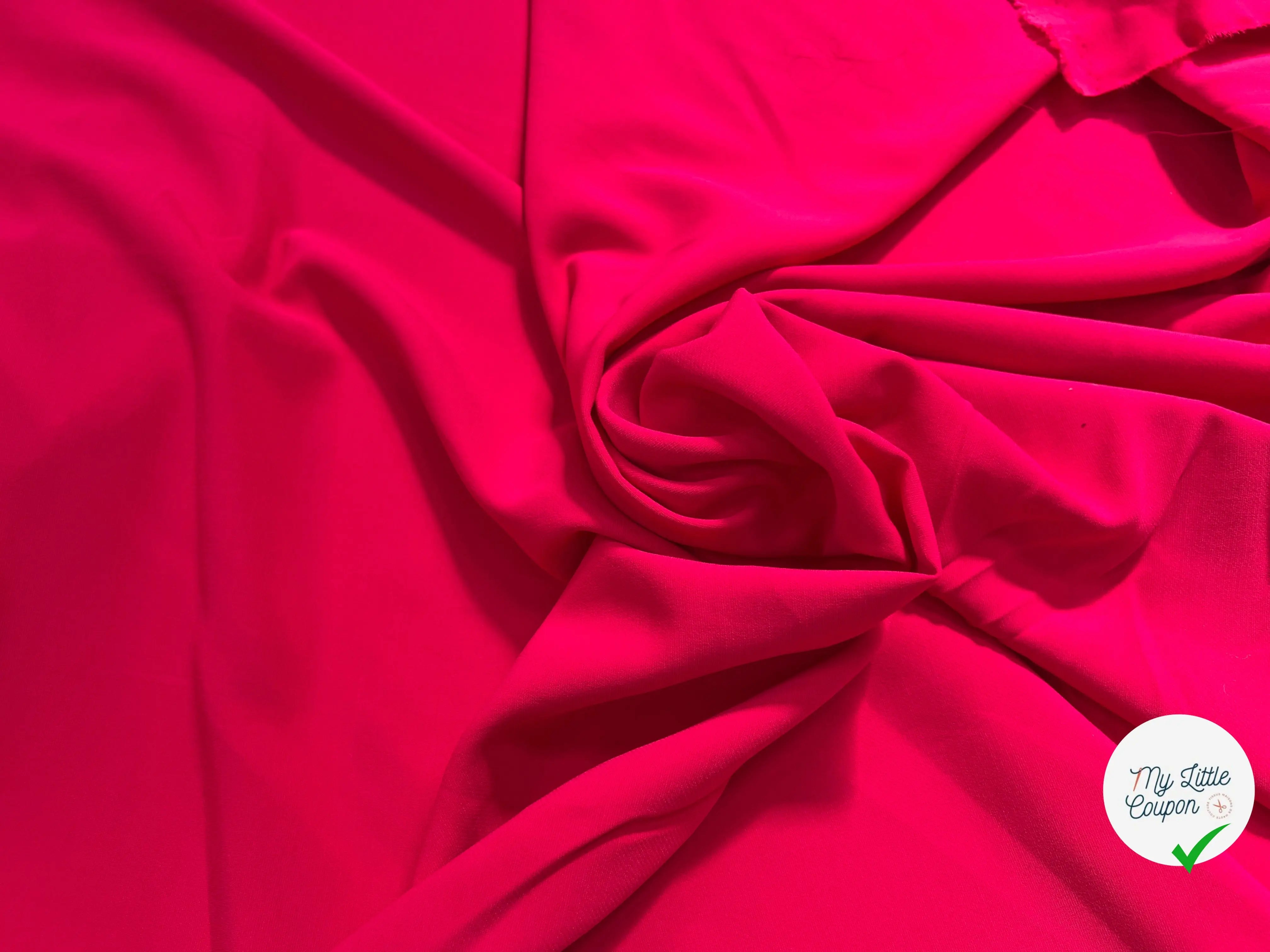 CREPE VISCOSE LOURD UNI ROSE STRETCH - My Little Coupon